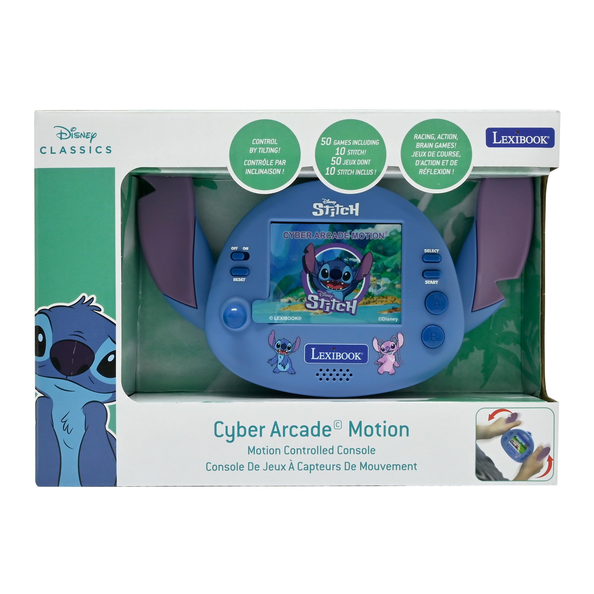 Disney Stitch - Lexibook Cyber Arcade Motion Portable Console with 50 Games 10