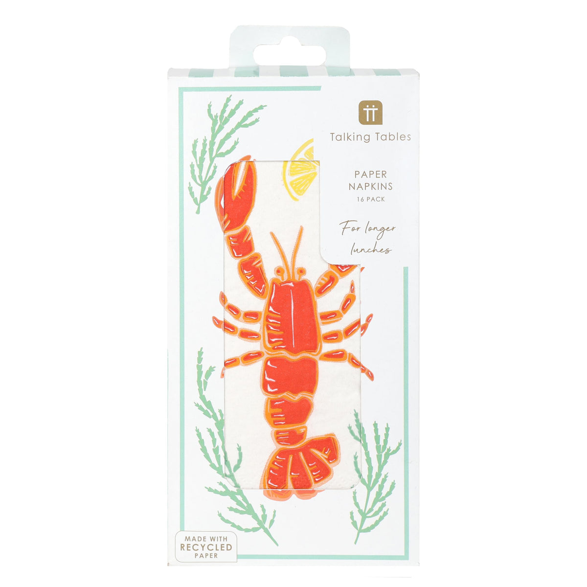 Talking Tables Lobster Paper Napkins - Pack of 16, 3-Ply