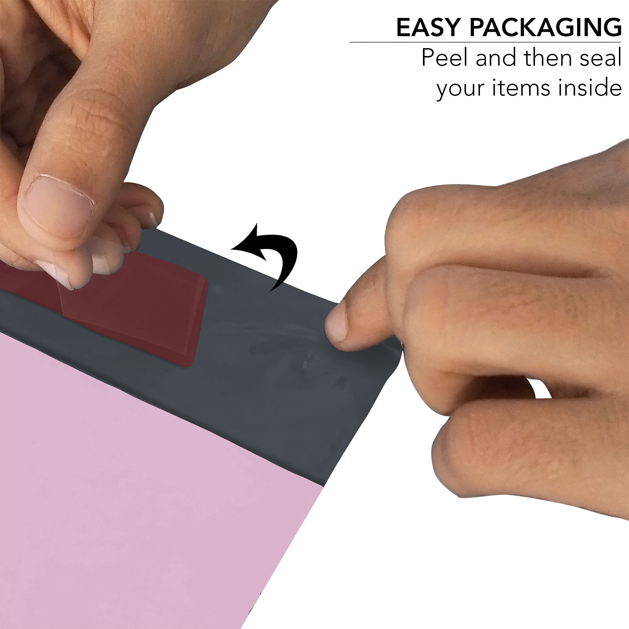 iSOUL Strong Large Mailing Postal Bags - 10 x 14 Inch, Baby Pink, 100 Count | Water Resistant