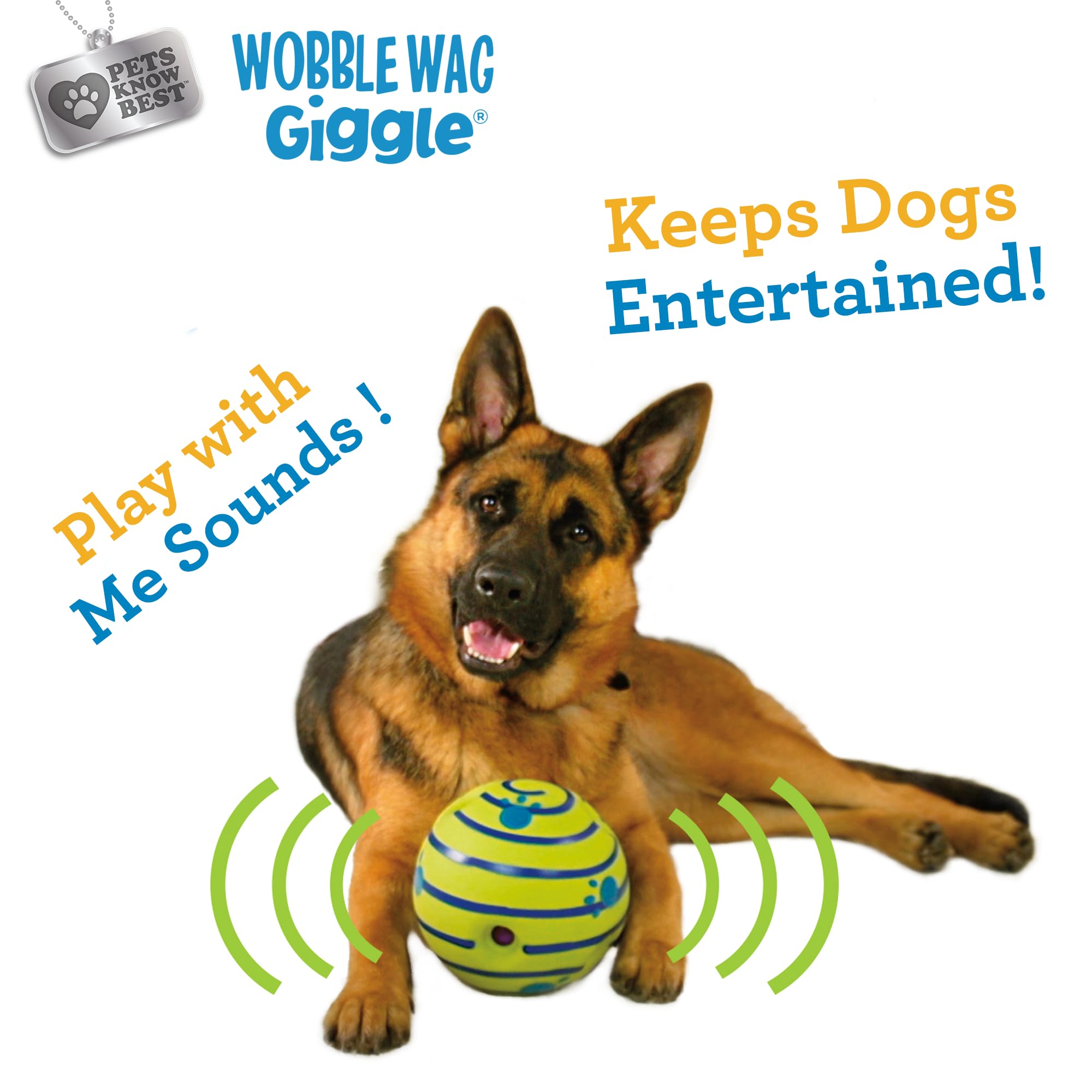 Wobble Wag Giggle Interactive Sound Dog Toy Ball | Medium Size | Green Vinyl 8
