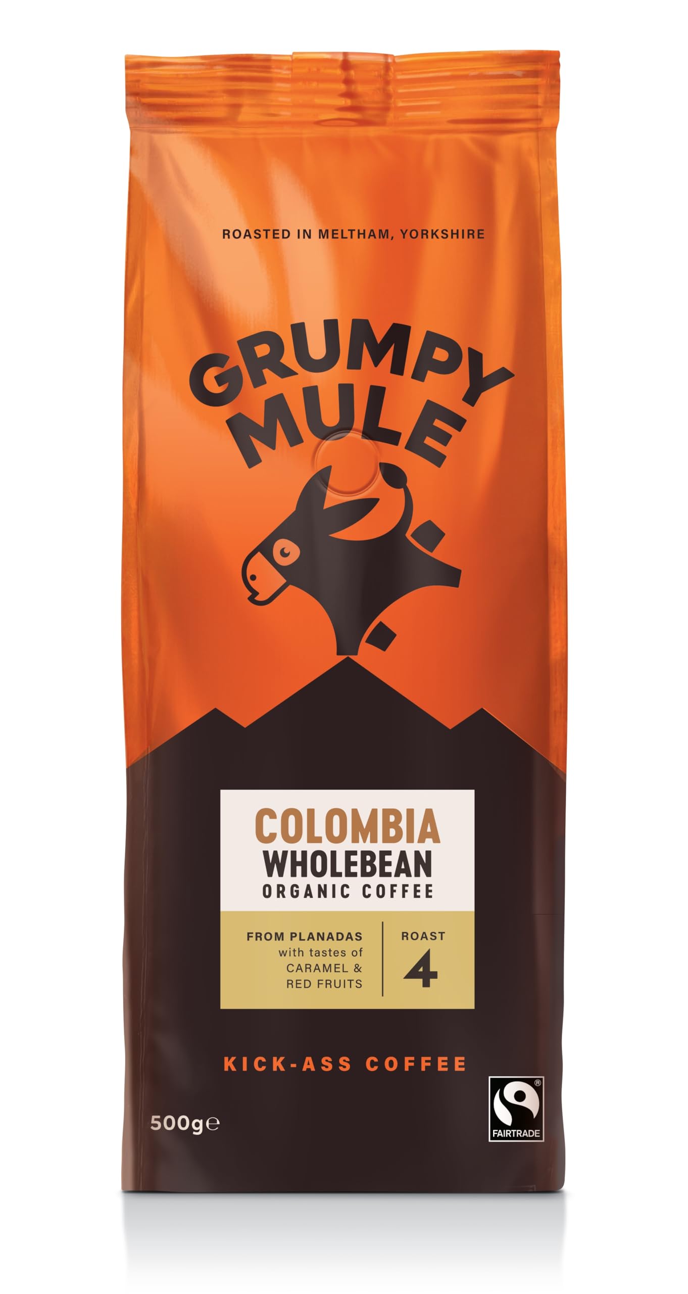 Grumpy Mule Colombia Planadas Bio-Kaffeebohnen – Fairtrade & Bio, mitteldunkel geröstet mit Karamell- und roten Fruchtnoten
