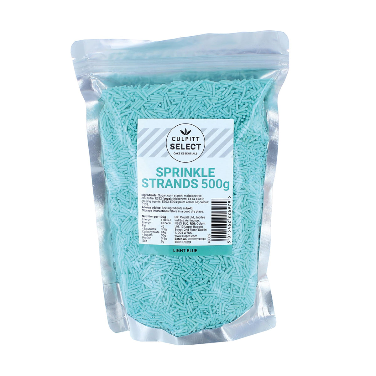 Culpitt Select Light Blue Sugar Strands Sprinkles - 500g