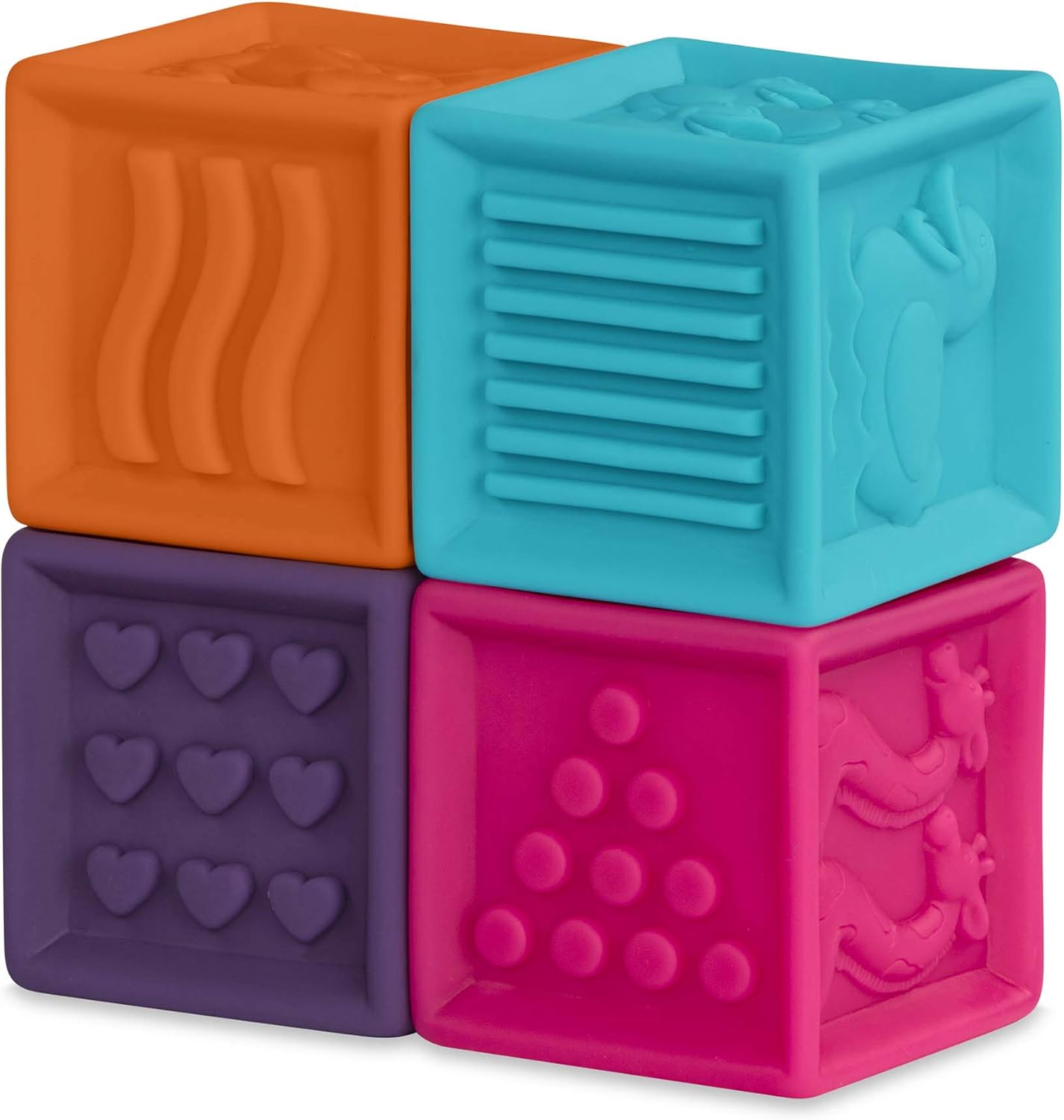 B. Toys One Two Squeeze Baby Blocks - 10 Soft Educational Stacking Blocks for Toddlers 6 Months+ 2