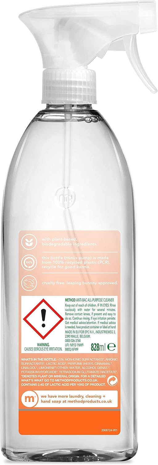 Method - Antibacterial All Purpose Cleaner Spray, Orange Yuzu, 828 ml