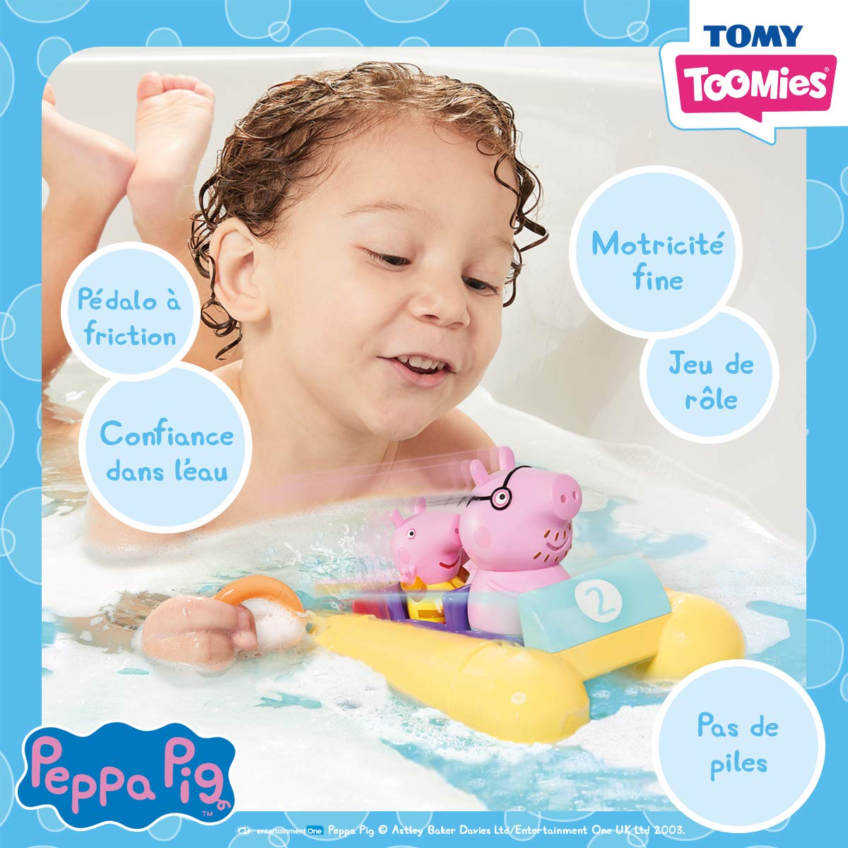 Toomies Peppa Pig Pull and Go Pedalo Bath Toy - Ages 18 Months+ 2