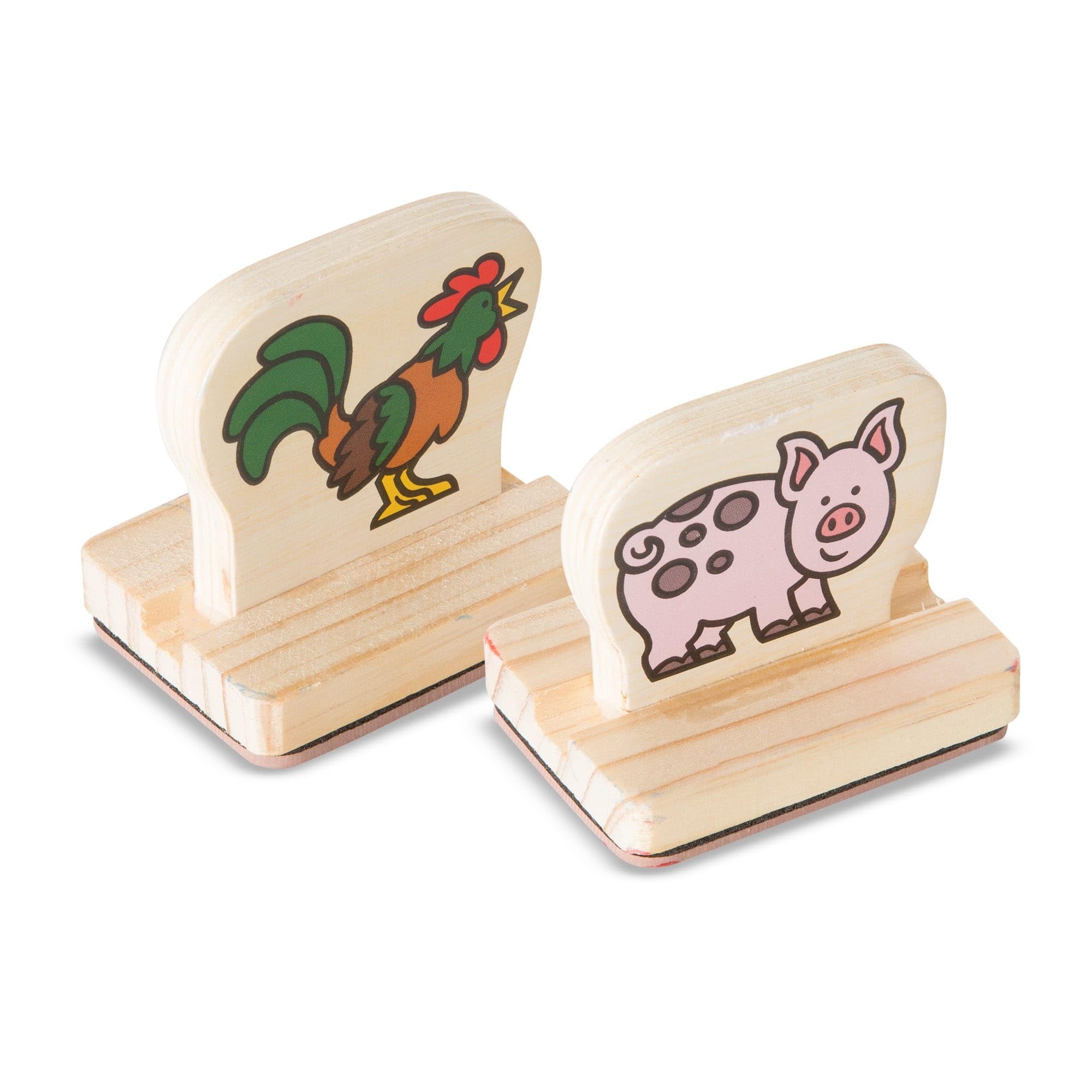 Melissa & Doug My First Wooden Stamp Set - Farm Animals | Easy-Grip Handles | Ages 3+ 3