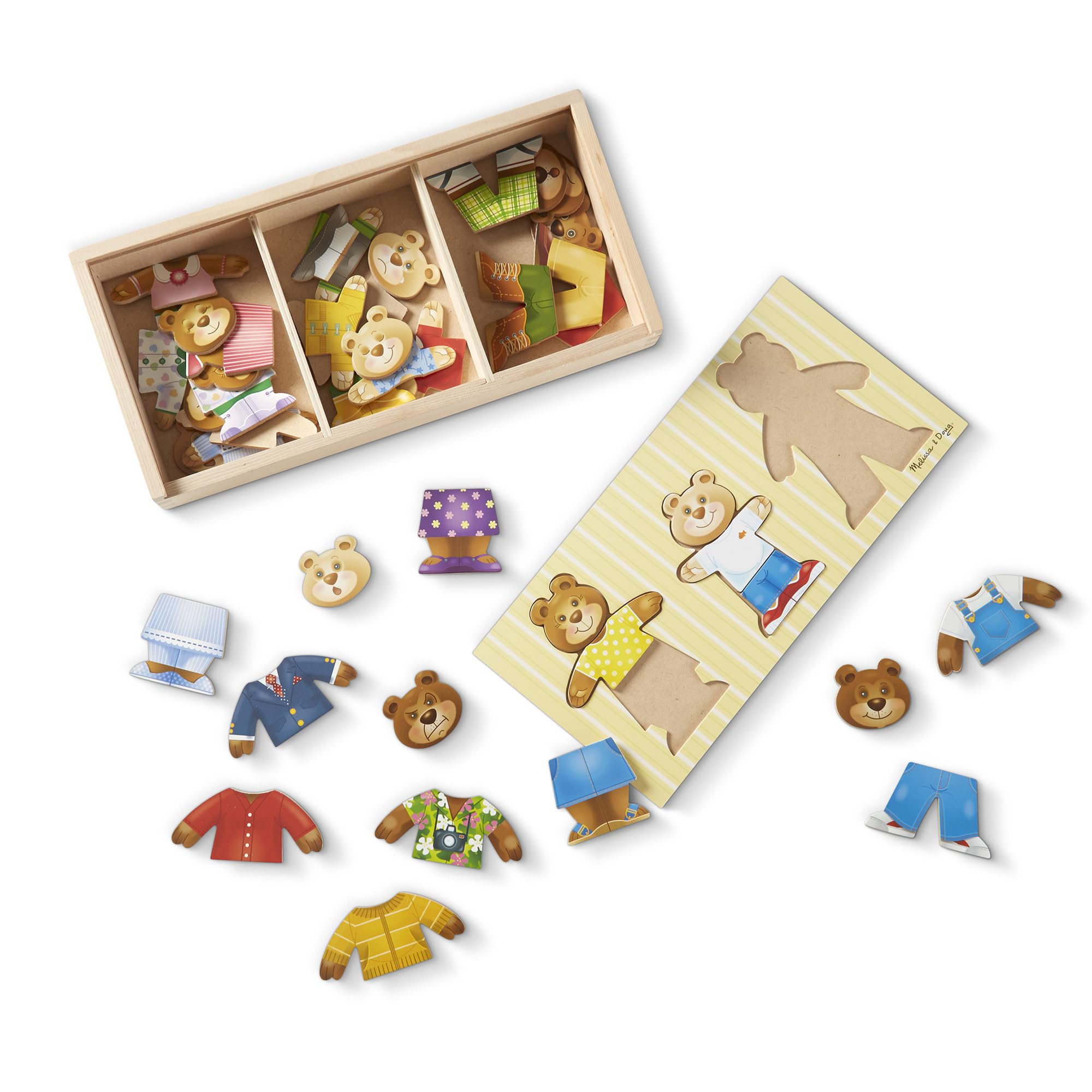 Melissa & Doug Bear Family Dress-Up Puzzle - 45 Mix-and-Match Wooden Pieces | Ages 3-6 4