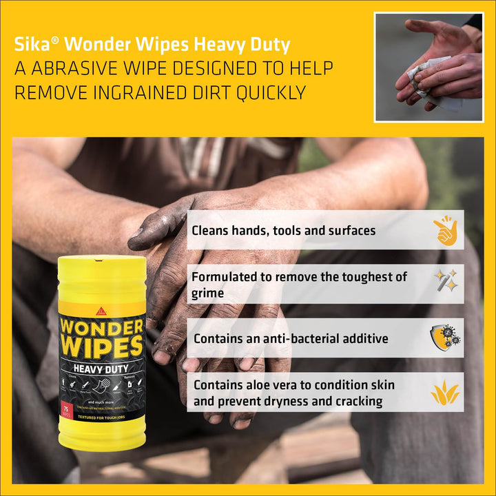 Sika Wonder Wipes Textured Heavy Duty Cleaning Wipes for Building Trade