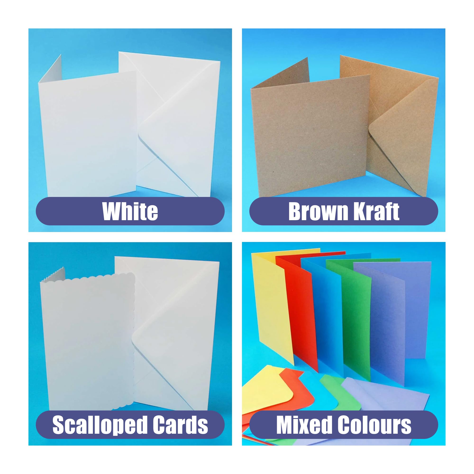 Craft UK 243 White 5x5 Inch Card and Envelope Pack of 50 | Premium UK Made Card Stock 7