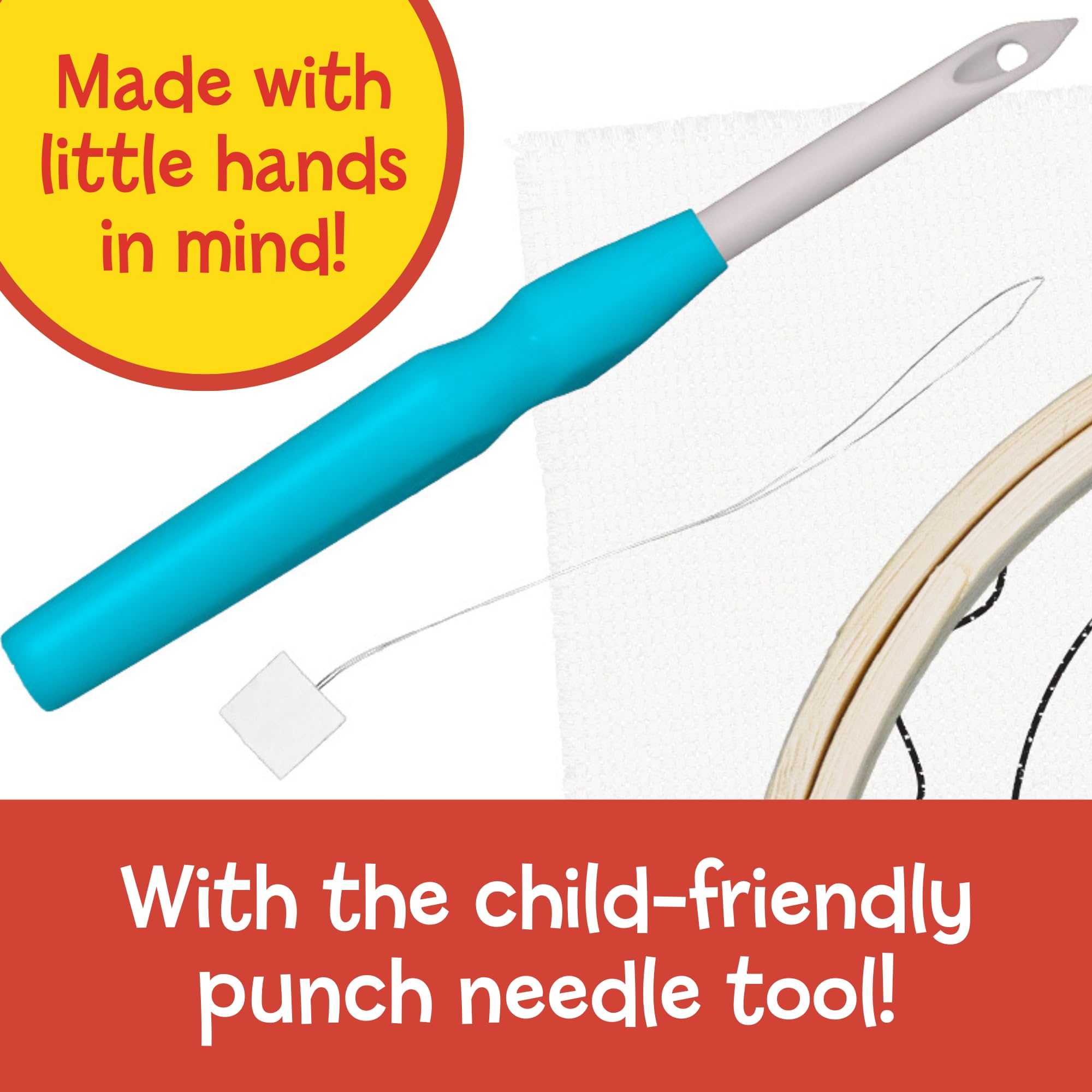 Galt Punch Needle Kit - Kids Craft Kit for Beginners | Ages 8+ | Includes 4 Wool Colors 4