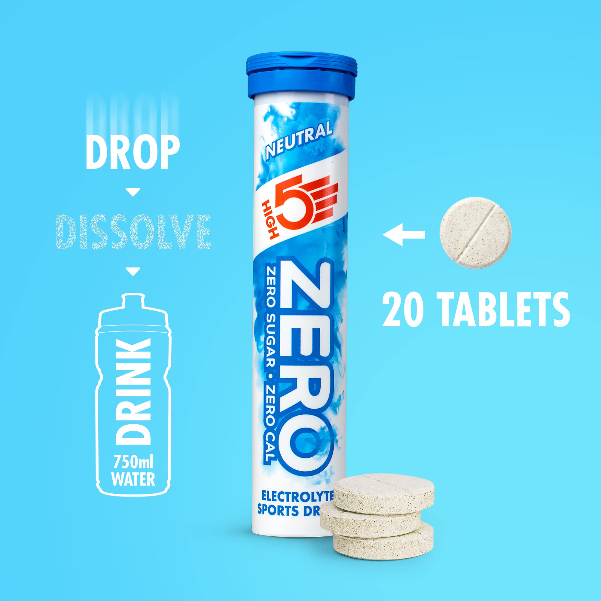 HIGH5 ZERO Electrolyte Tablets | Hydration Tablets Enhanced with Vitamin C | 0 Calories & Sugar Free | 20 Tablets (H5-ZSAL) 3