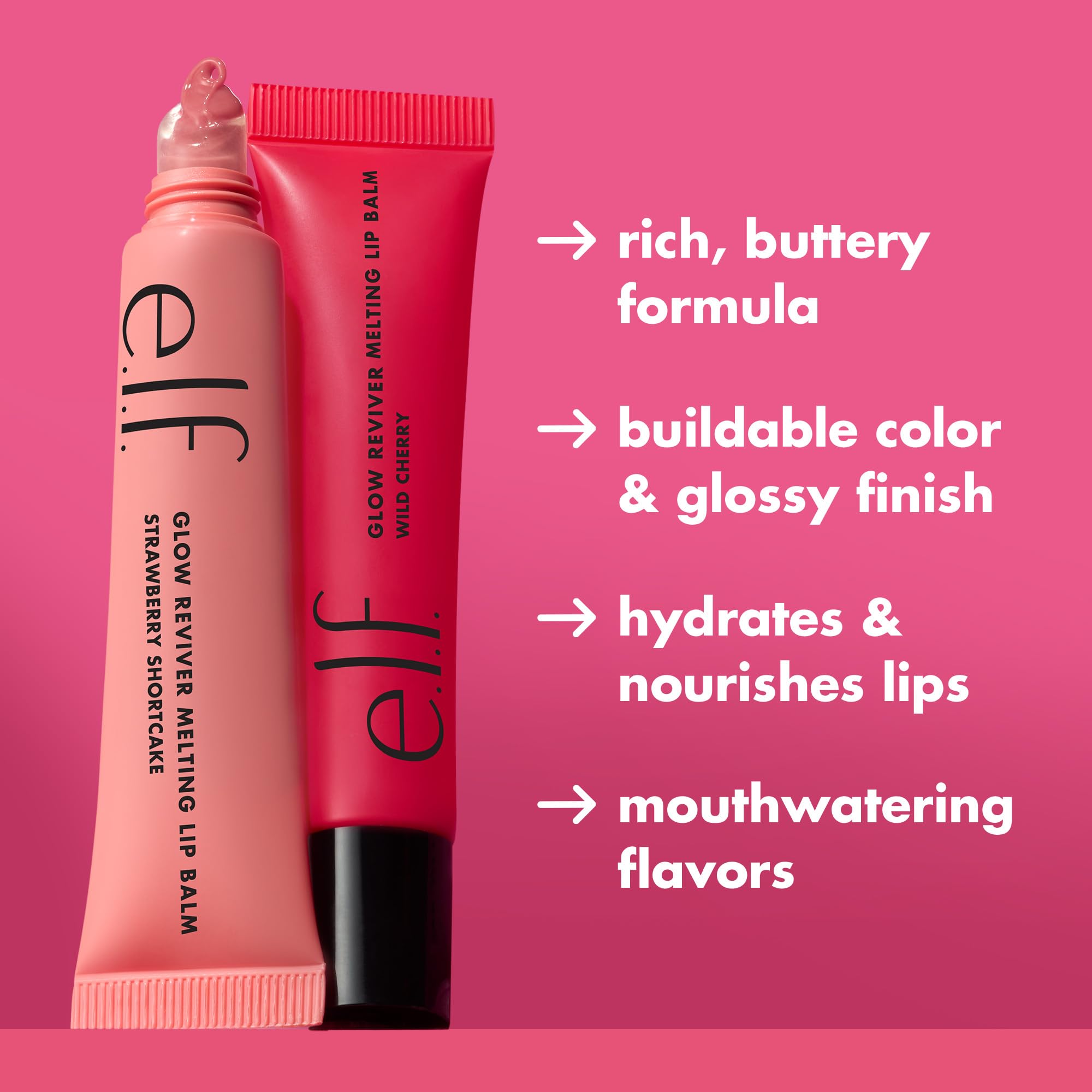 e.l.f. Glow Reviver Melting Lip Balm - Hydrating Tinted Balm with Shea, Mango & Cocoa Butter | Pink Lemonade 3