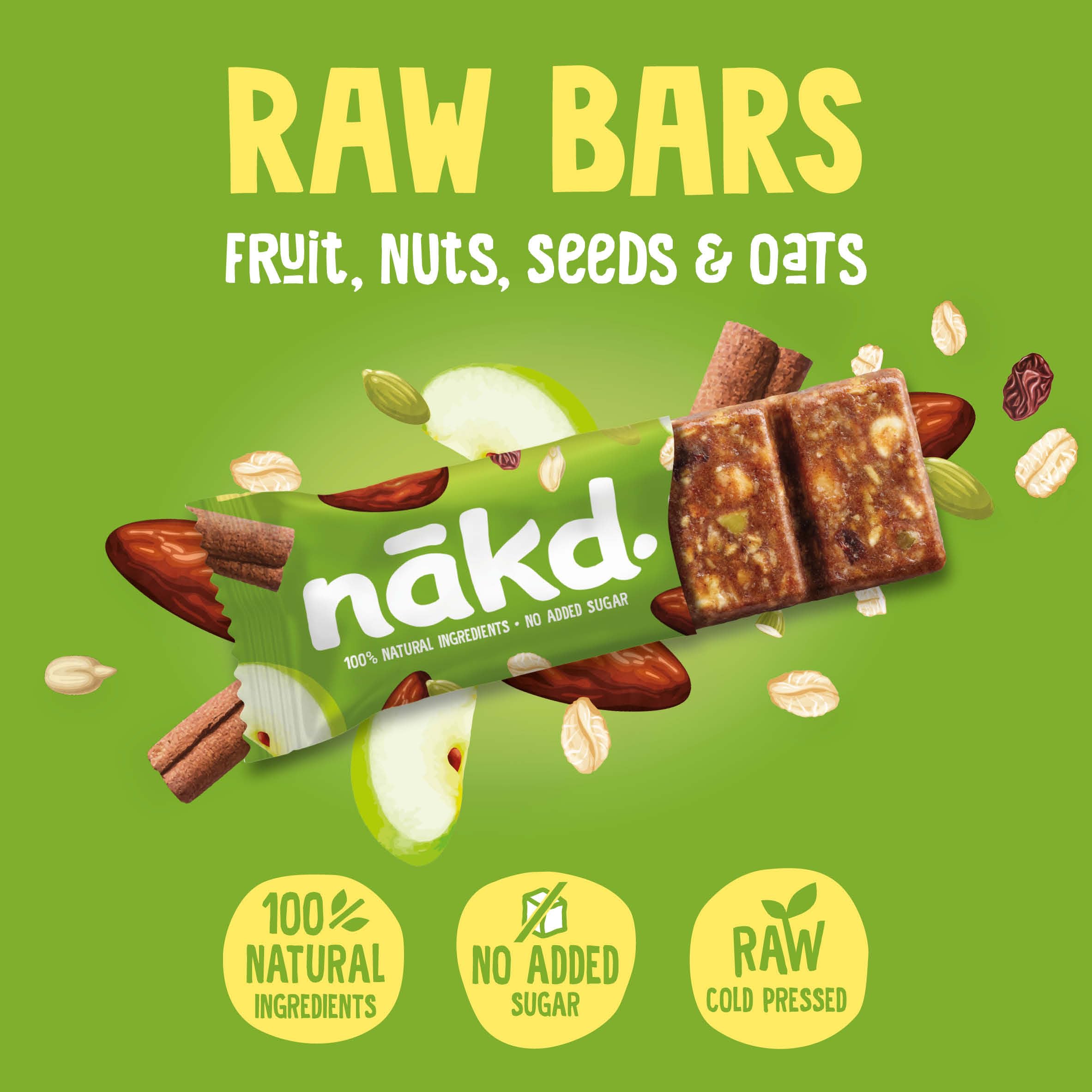 Nakd Fruit & Fibre Apple & Cinnamon Bars - 36 Count Pack | High Fibre | Vegan | No Added Sugar 2