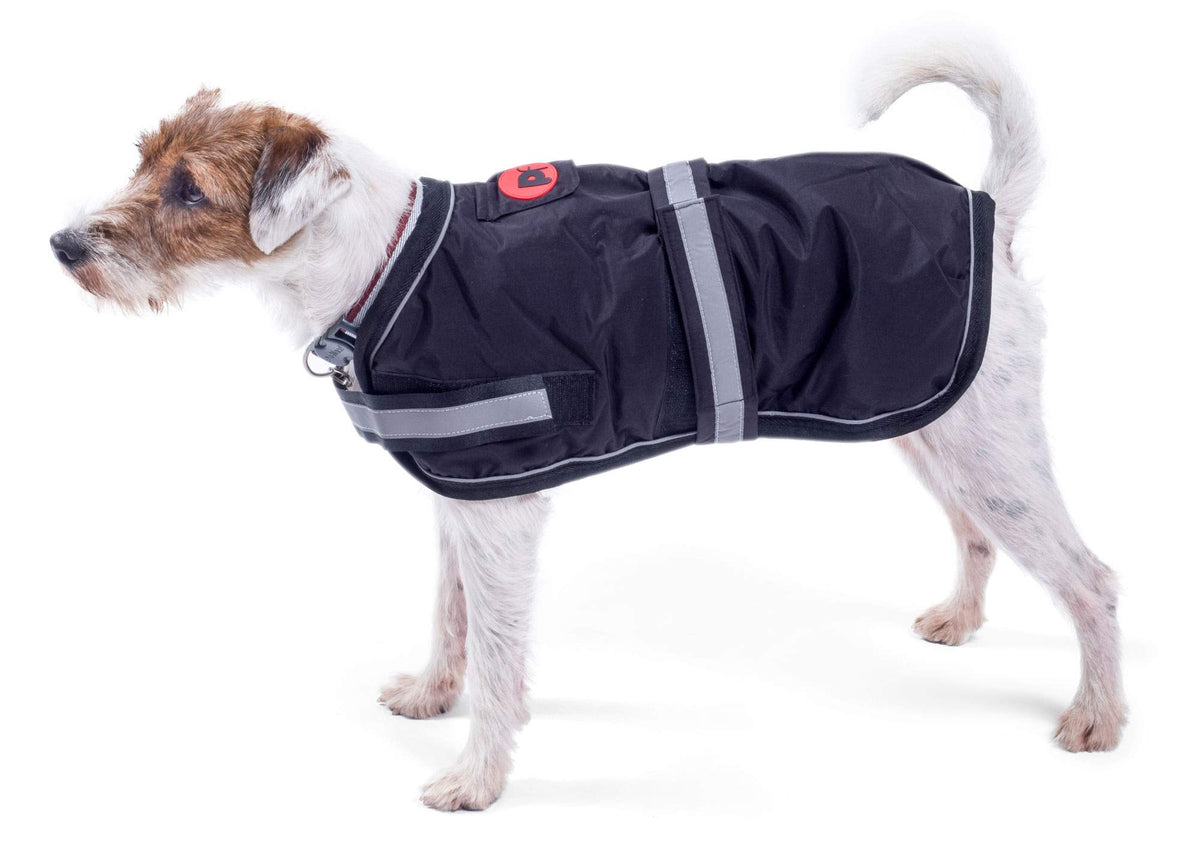 Petface Super Soft Waterproof Dog Coat - 40 cm, Black