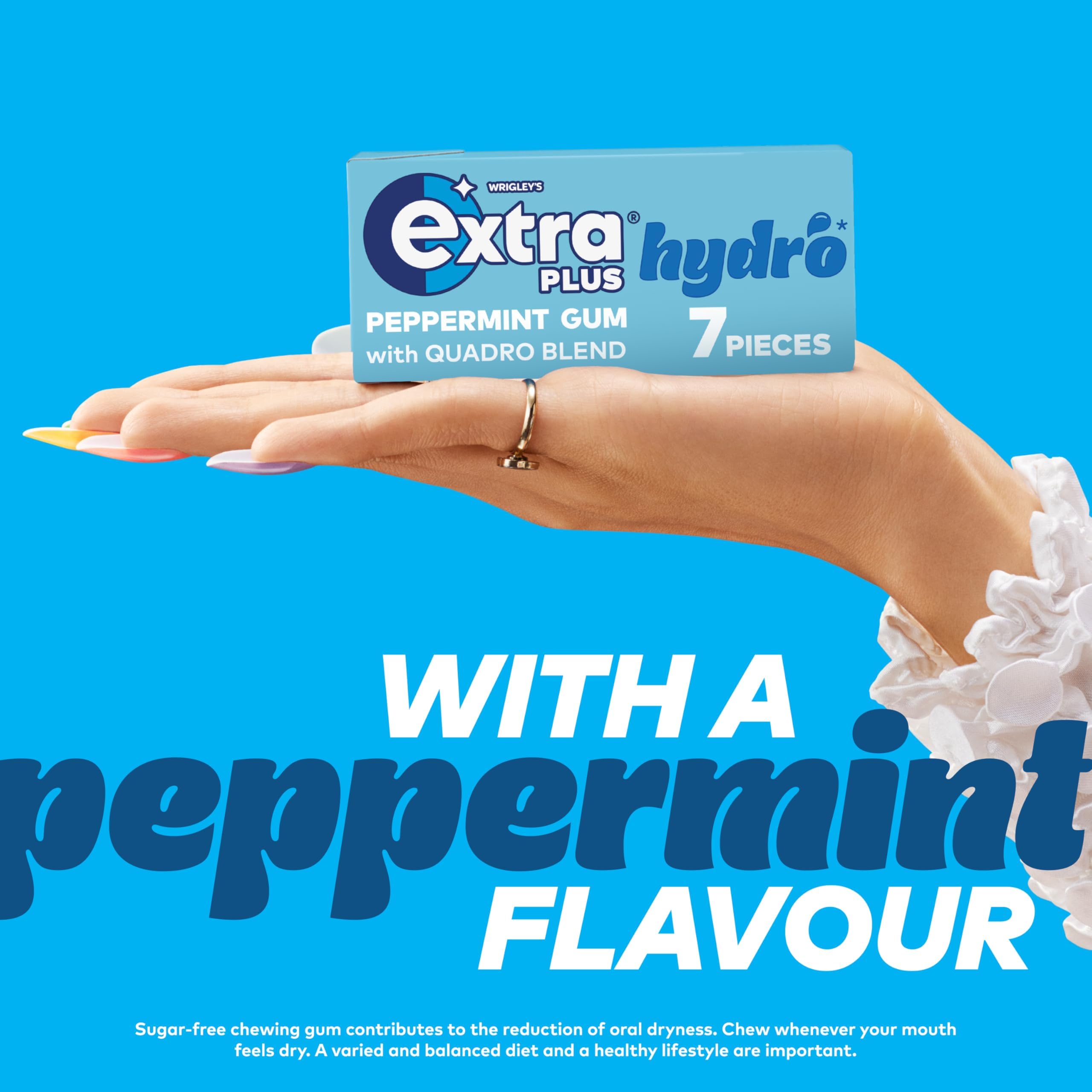 Wrigley's Extra Plus Hydro Spearmint Sugar Free Chewing Gum - Bulk Case 16 Packs (112 Pieces) 5