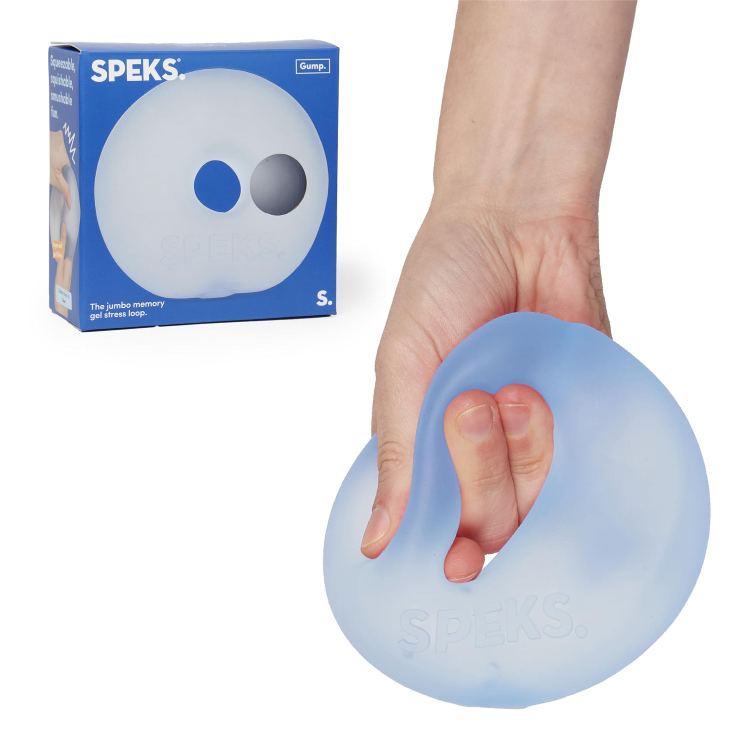 Speks Gump Jumbo Loop Gel-Filled Stress Ball - Ultra-Squishy Fidget Toy for Adults | Blue 1