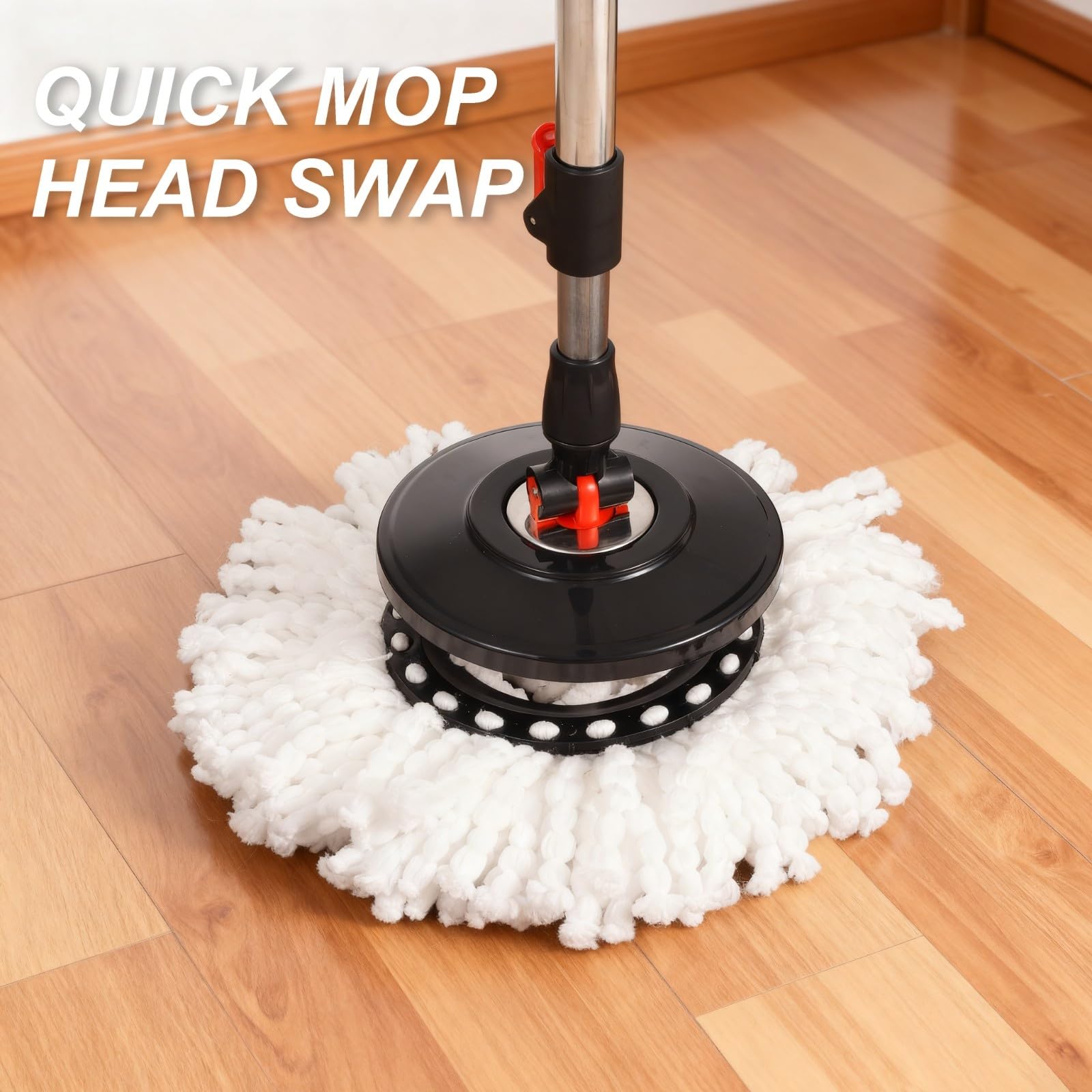 REQUISITE NEEDS Smart Spin Mop and Bucket Set - Black Edition | 360° Spin | 130cm Adjustable Handle