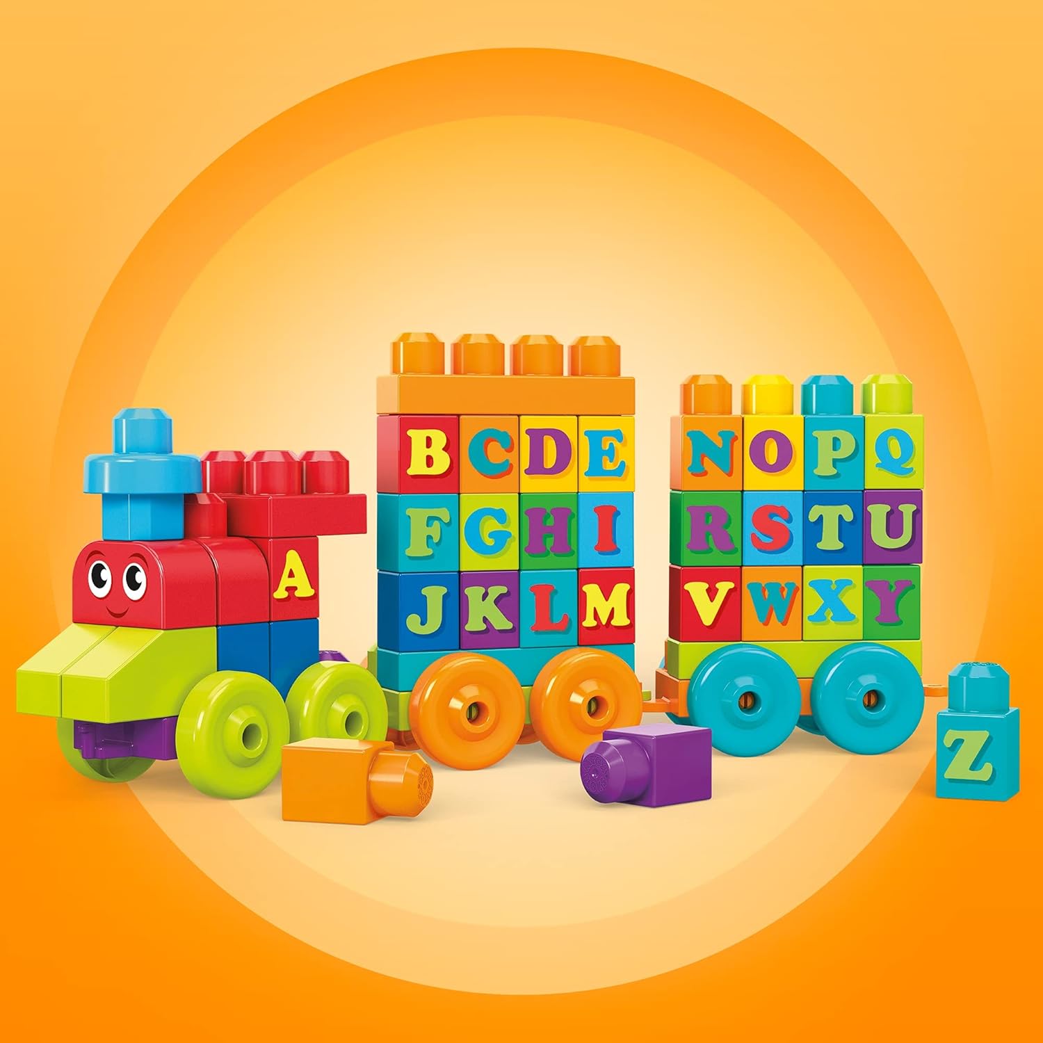 Mega Bloks Building Basics ABC Learning Train - Educational Building Set for Toddlers 1+ 4