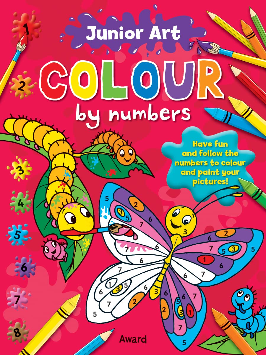 Award Publications Ltd Butterfly Colour By Numbers - Colouring Book | Ages 5-6 Years | 16 Pages