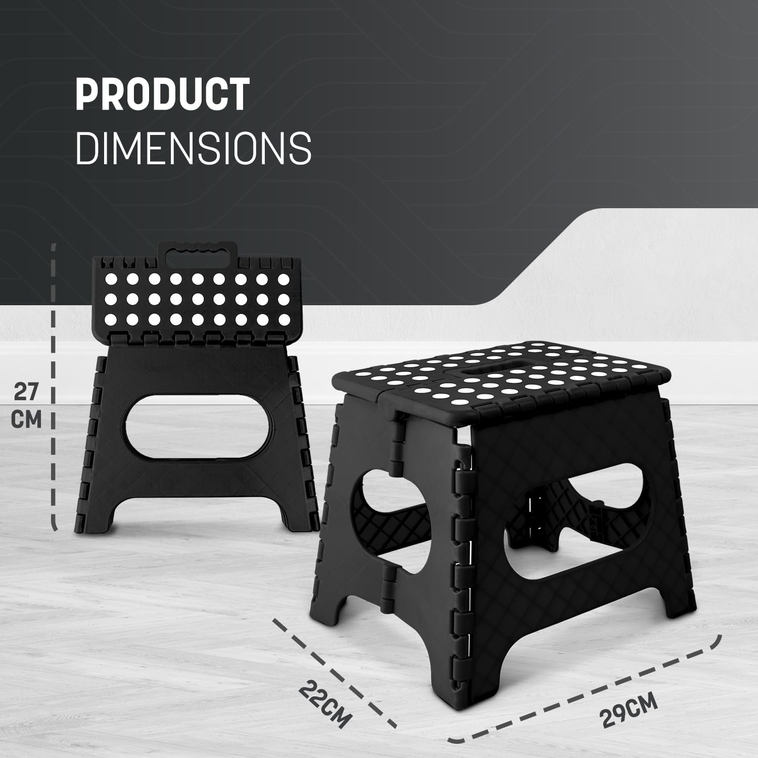 KEPLIN 11 Inch Heavy Duty Folding Step Stool | Non-Slip Foldable Footstool 5