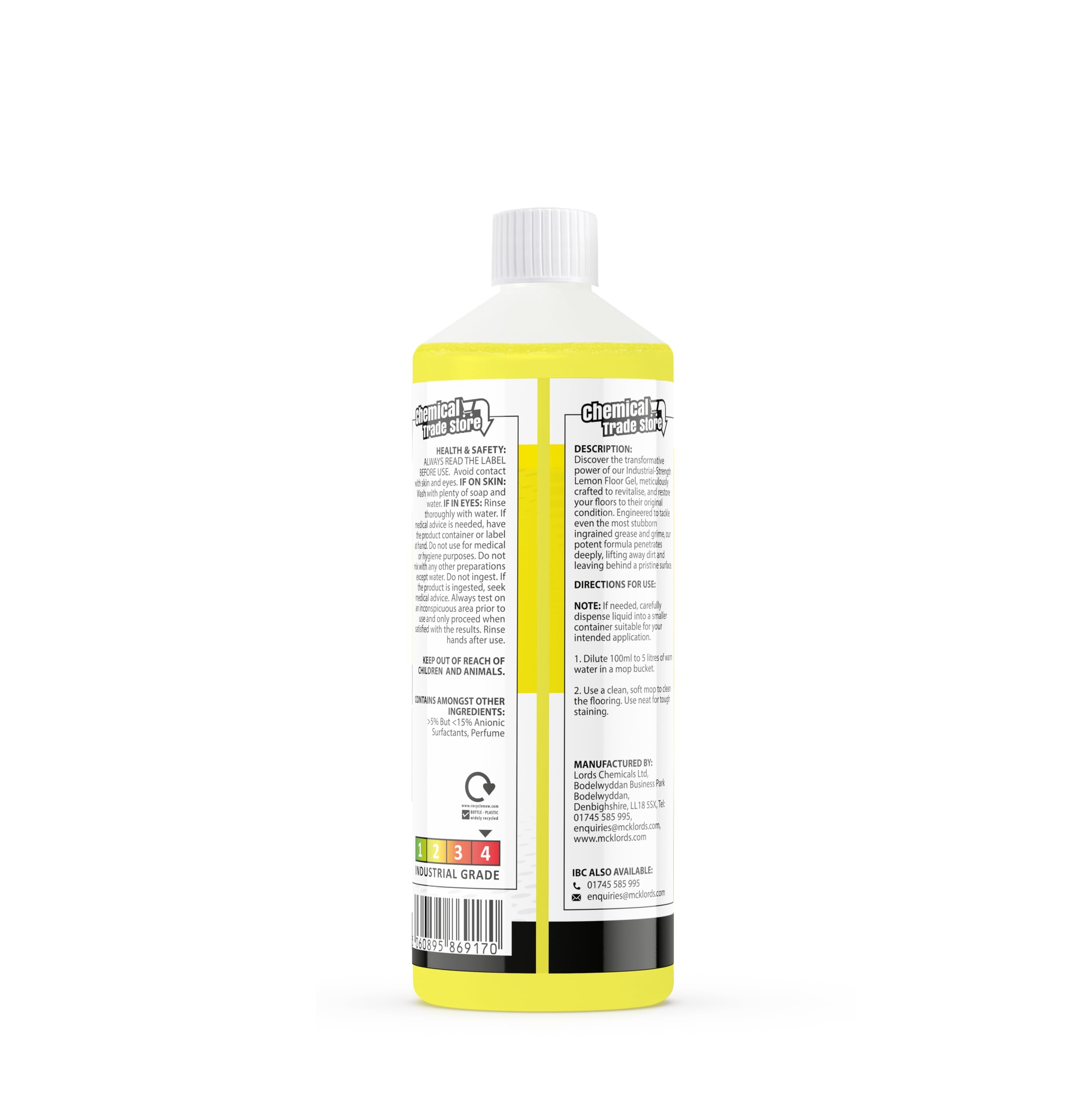 Chemical Trade Store Lemon Floor Gel - Industrial Strength Cleaner | 1L | Streak Free 7