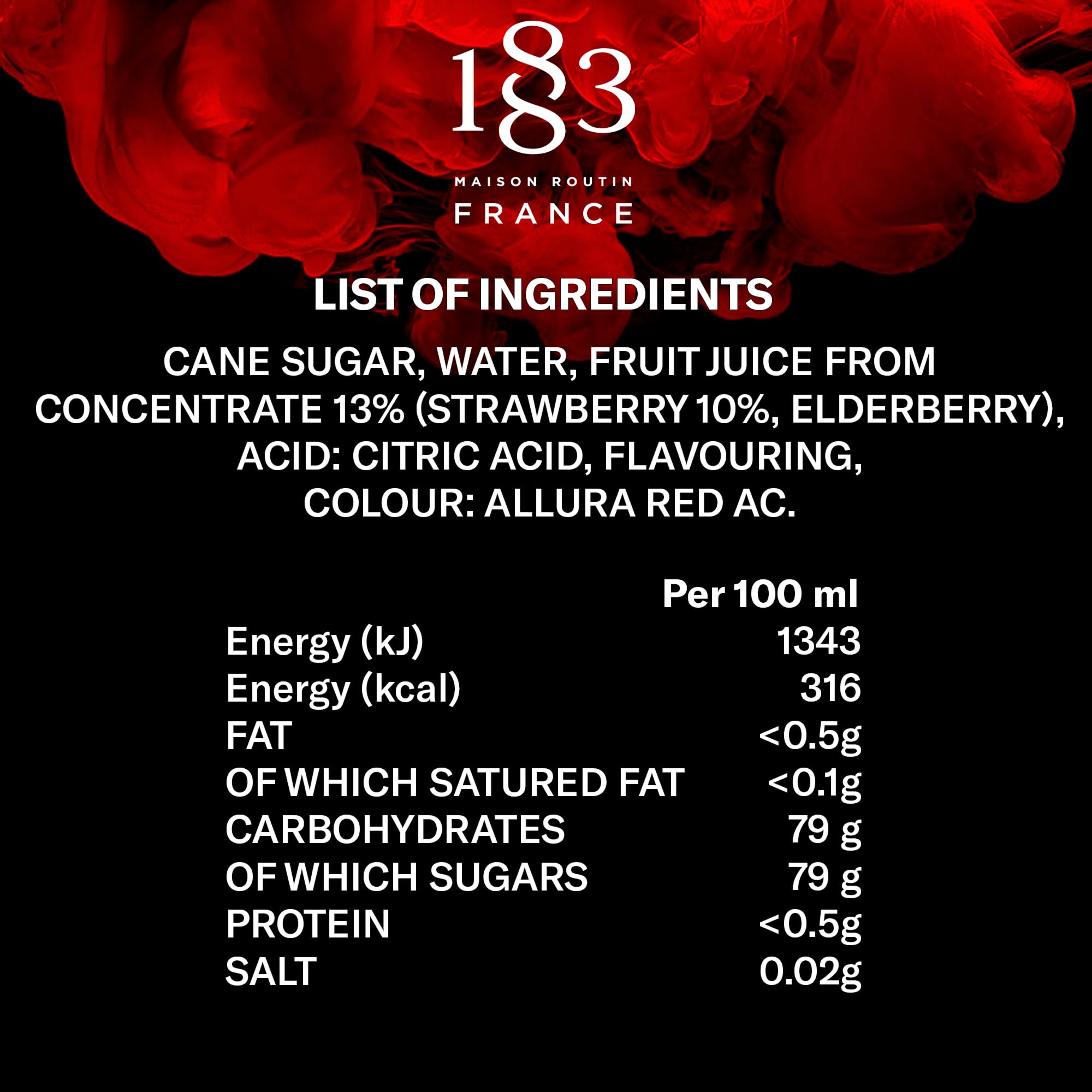 1883 MAISON ROUTIN Strawberry Syrup | 1L Liquid Concentrate for Coffee, Cocktails & Smoothies 3