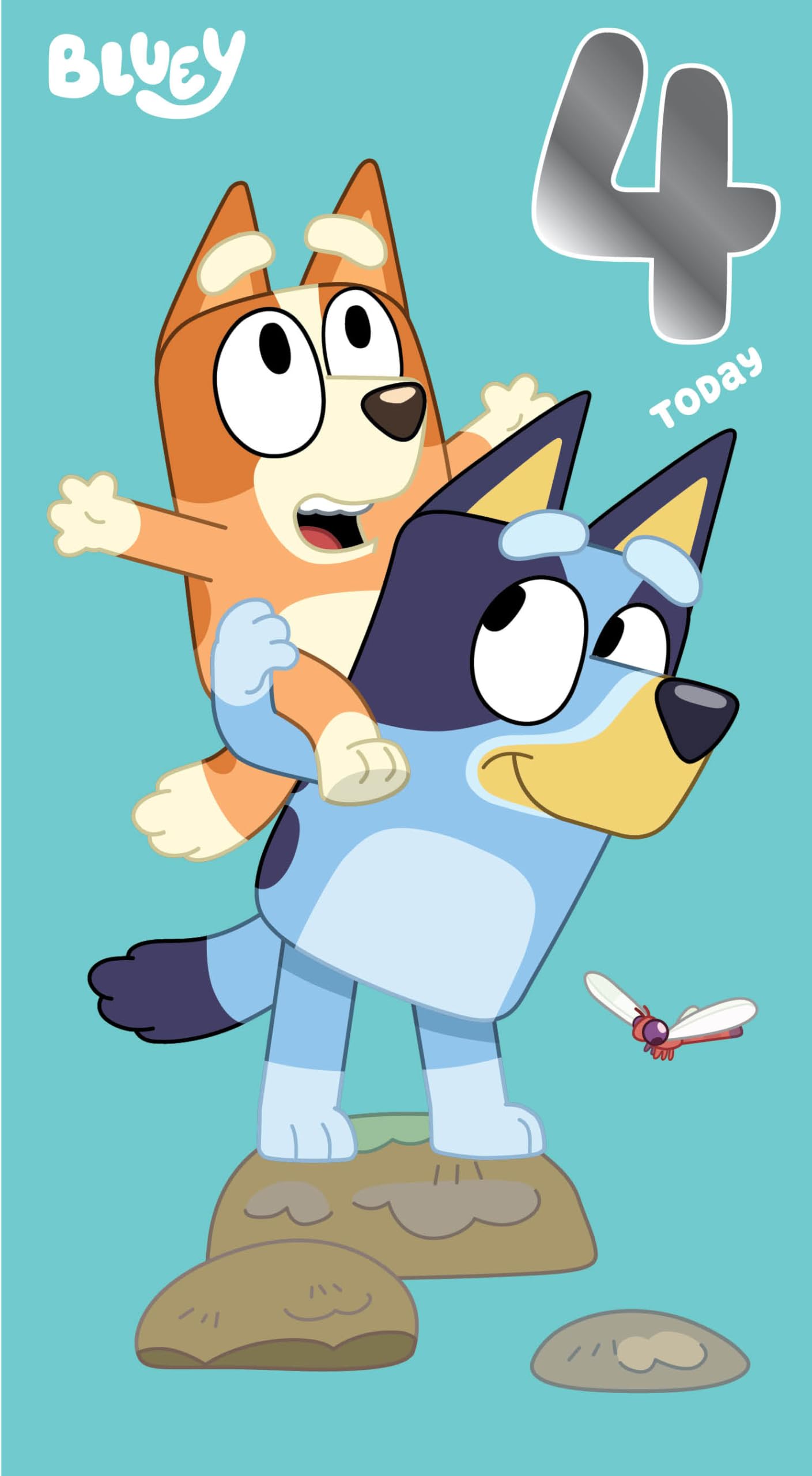Danilo Promotions LTD Bluey Age 4 Birthday Card | 9 x 5 Inch