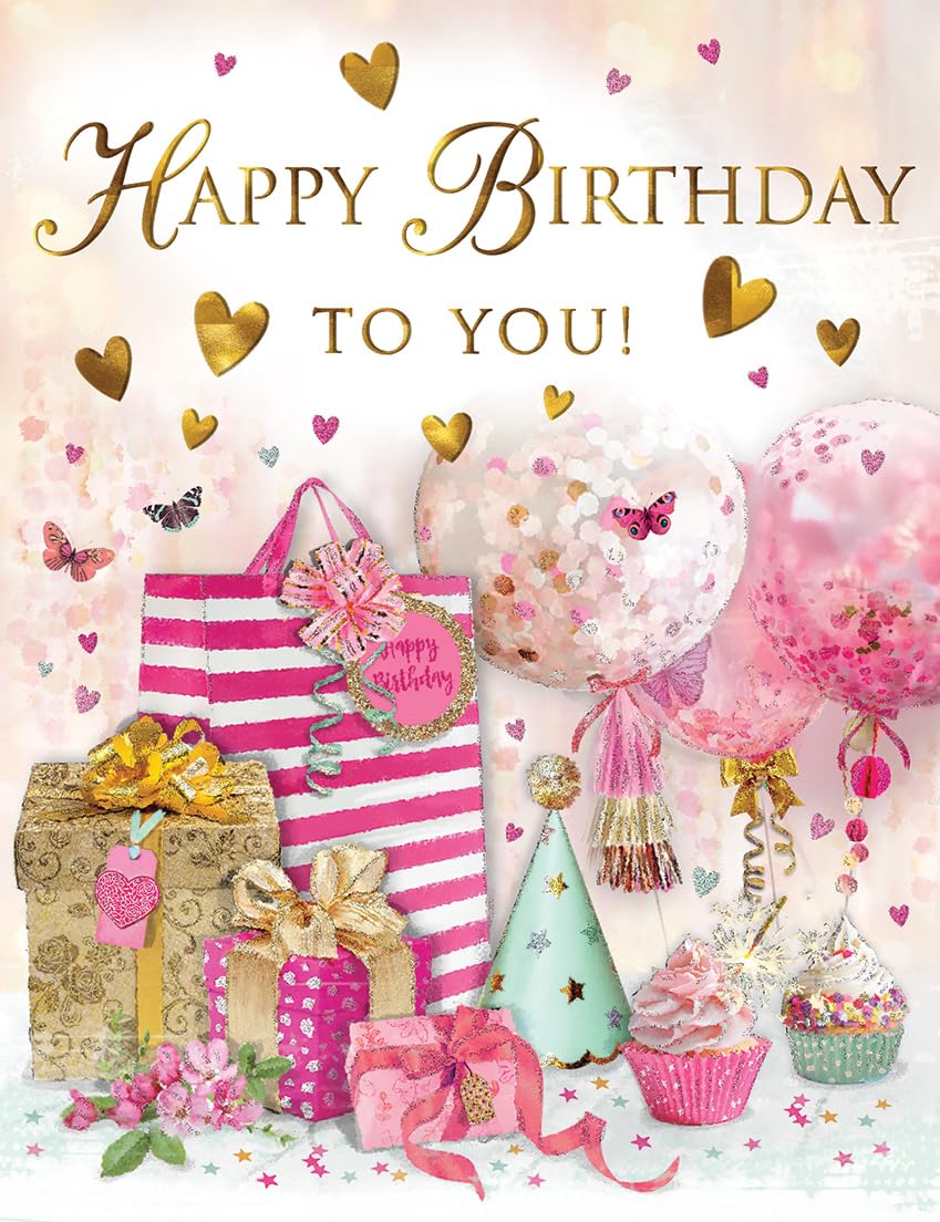 Piccadilly Greetings Birthday Card for Women - 8 x 6 Inches | Pink Color | High Quality 1