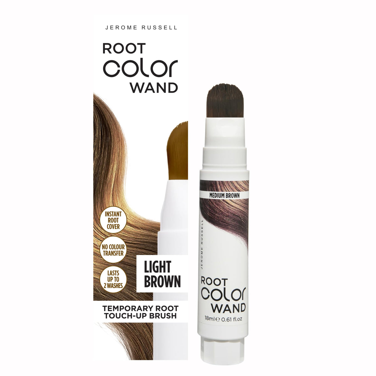 Jerome Russell Root Color Wand - Instant Grey Coverage | Medium Brown | 18 ml