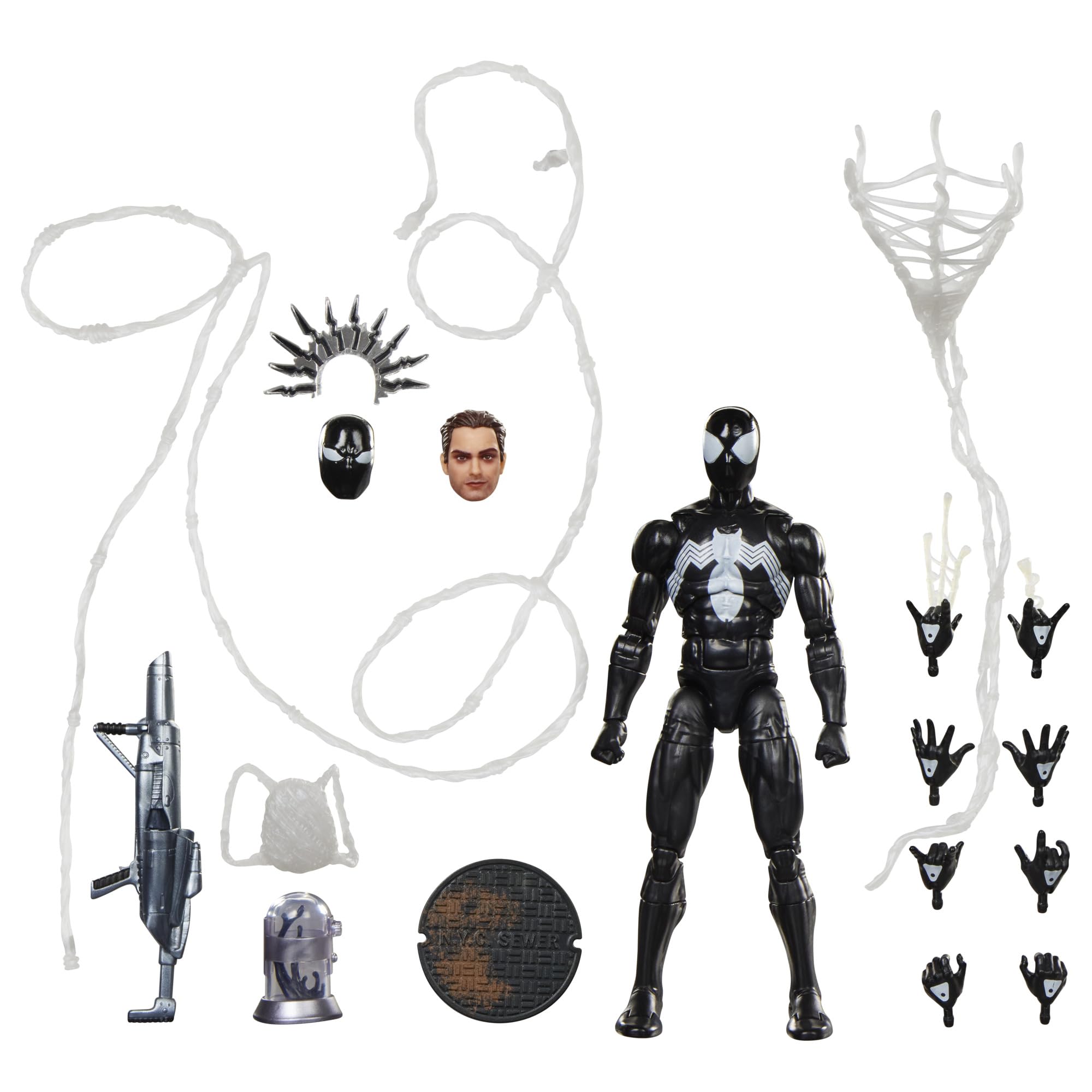 Marvel Legends Maximum Series Symbiote Spider-Man Action Figure - 15 cm, 20+ Points of Articulation, 17 Accessories 1