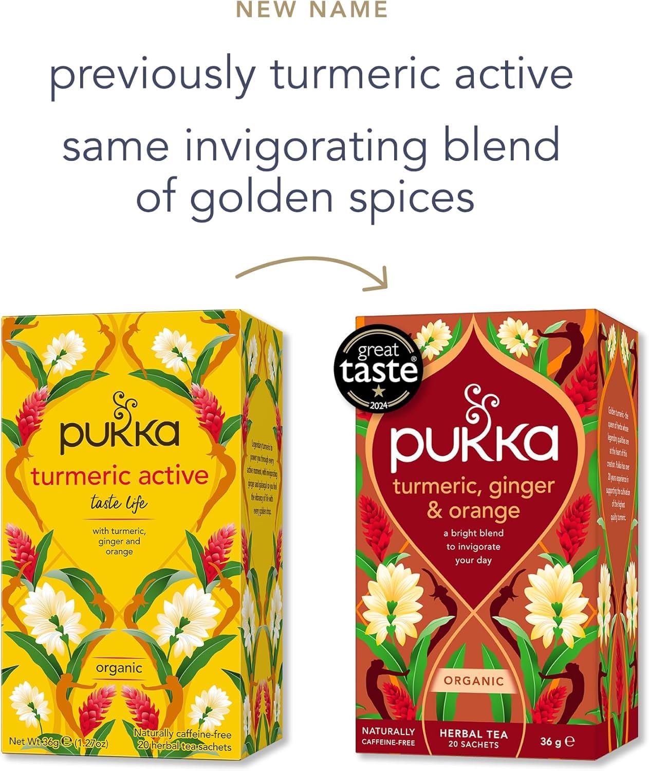 Pukka Herbs Turmeric Active Organic Herbal Tea - 20 Count (Pack of 4) | Caffeine-Free Energy Support 2