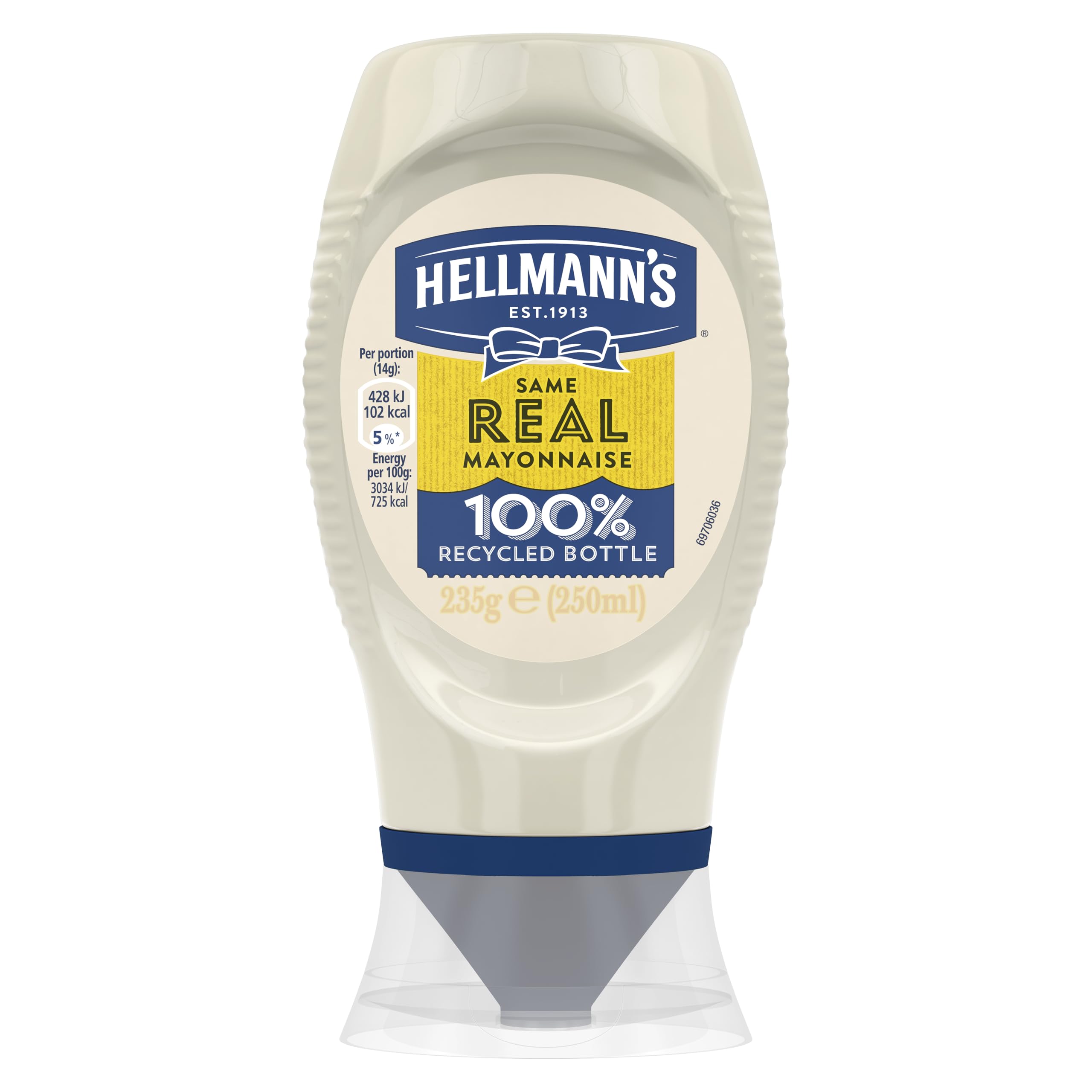 Hellmann's Real Mayonnaise – Cremige Mayonnaise mit 100 % Eiern aus Freilandhaltung in einer Quetschflasche aus recyceltem Kunststoff