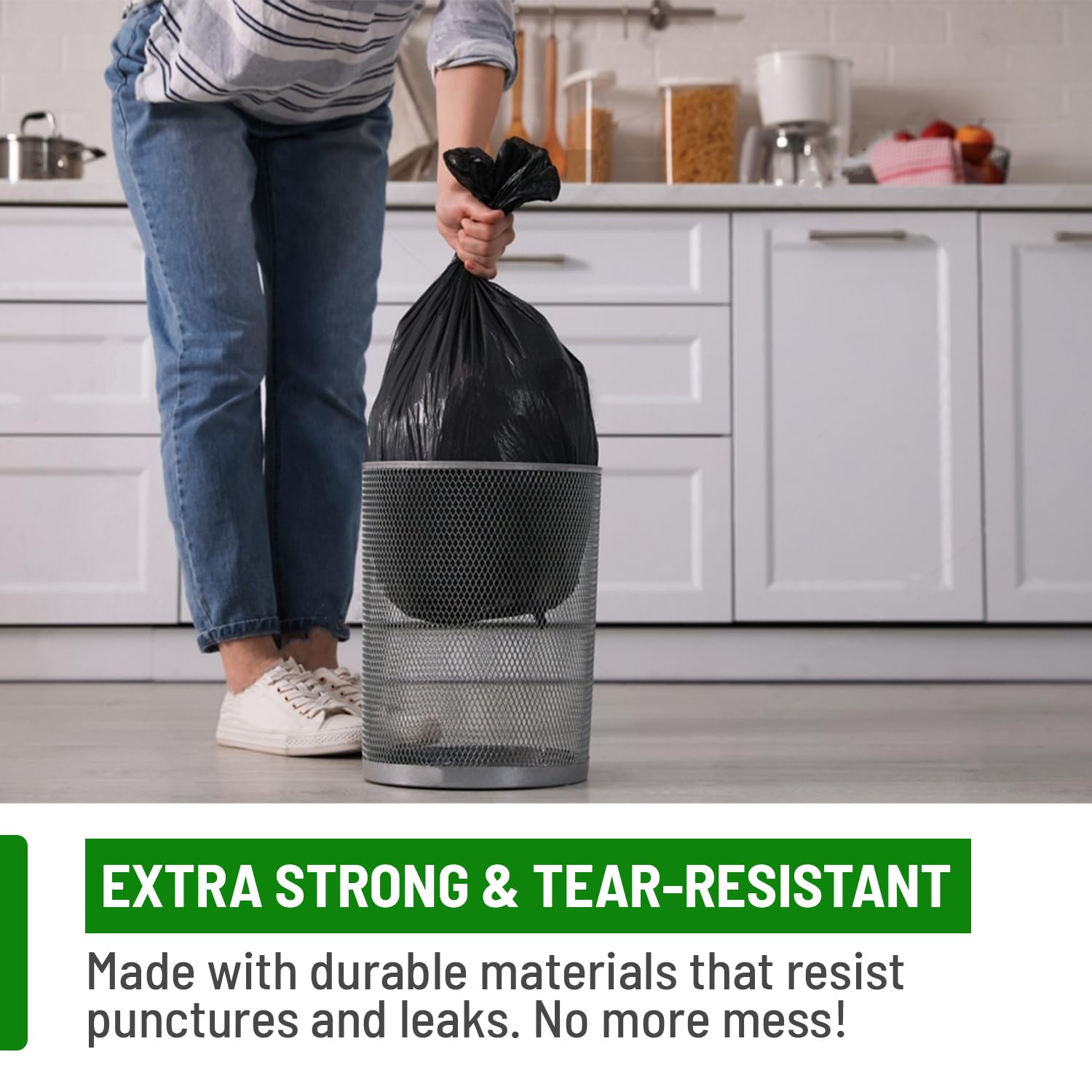 Delka Heavy Duty Black Bin Bags – 50L Capacity, 25 Micron Thick, Leak-Proof – Pack of 50 11