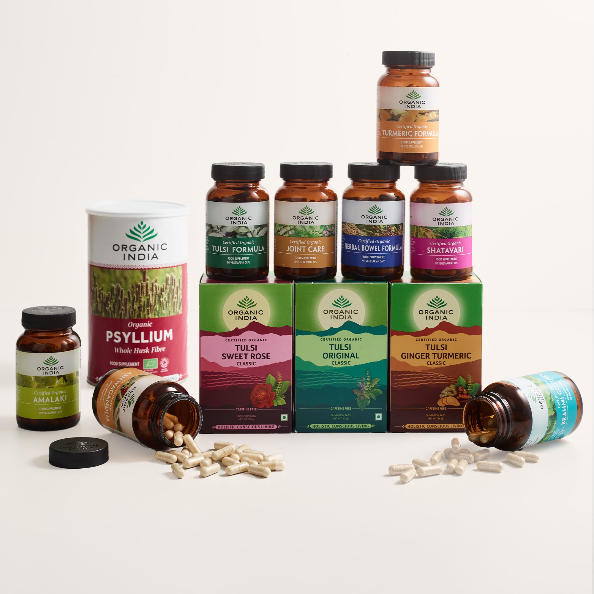 Organic India Original Tulsi Herbal Tea - Caffeine-Free, Individually Wrapped Tea Bags 5