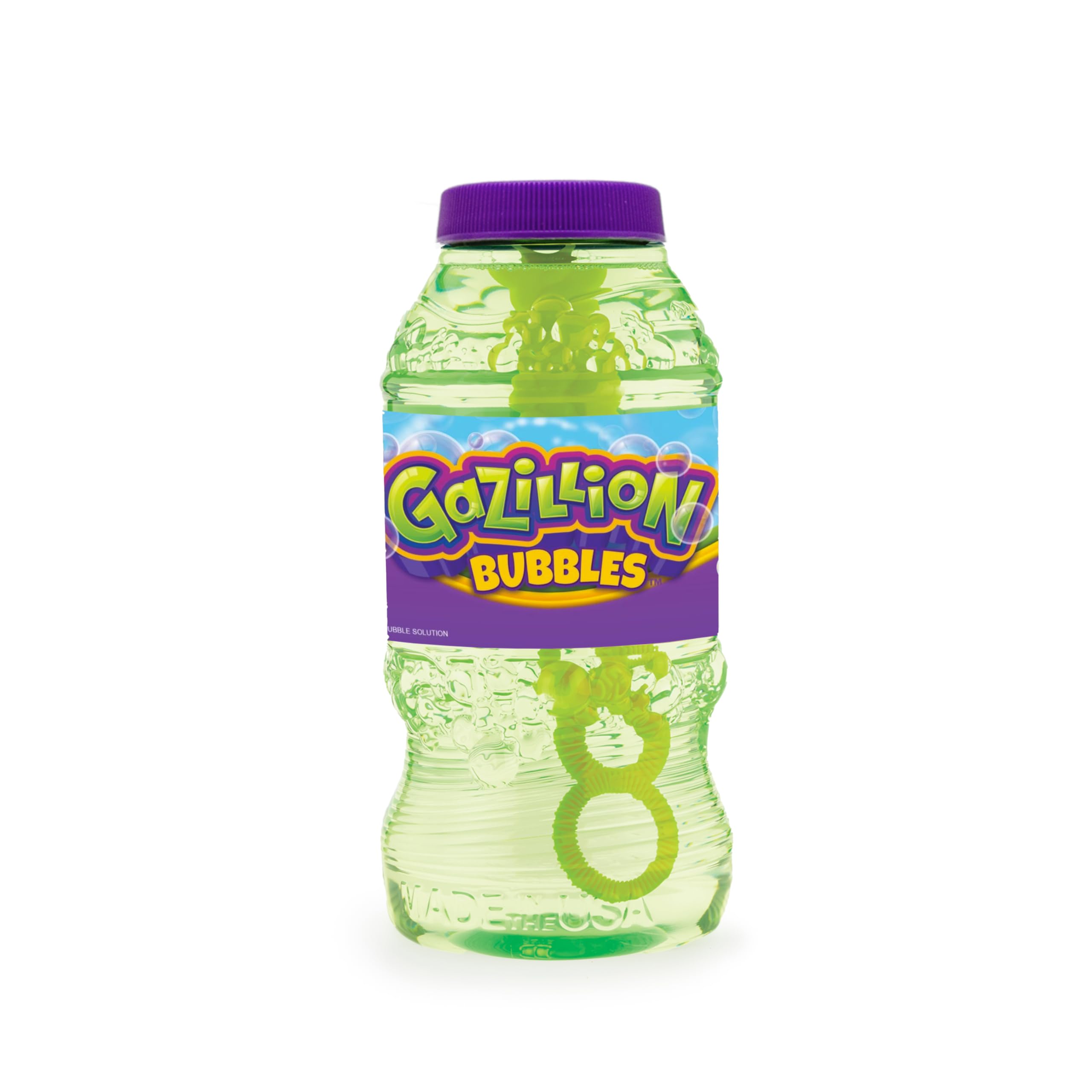 Gazillion Bubbles Original Seifenblasenlösung 2 l mit 7-in-1-Stab – ungiftige, lang anhaltende Seifenblasen zum Spielen im Freien