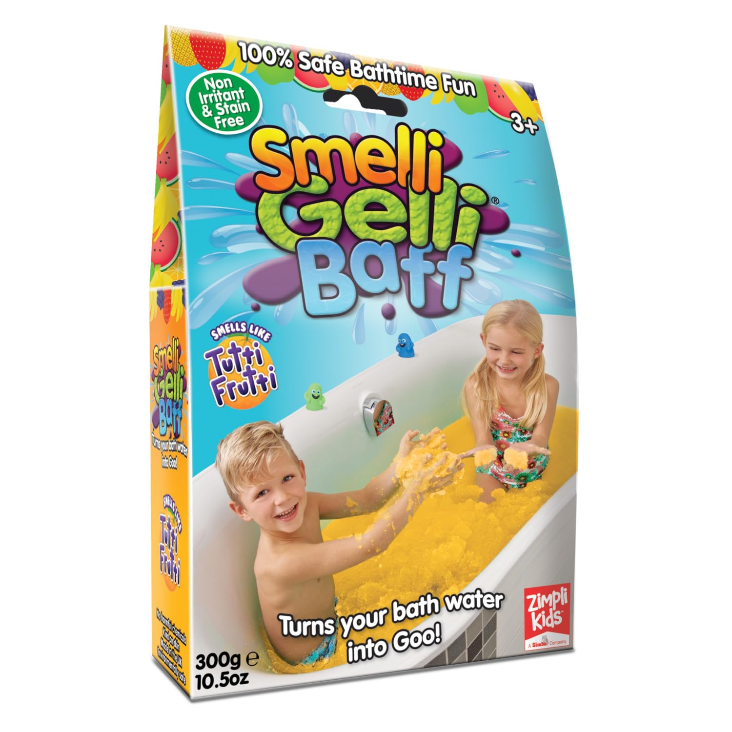 ZIMPLI Gelli Baff Tutti Frutti - Yellow Bath Toy | 1 Bath or 6 Play Uses 1