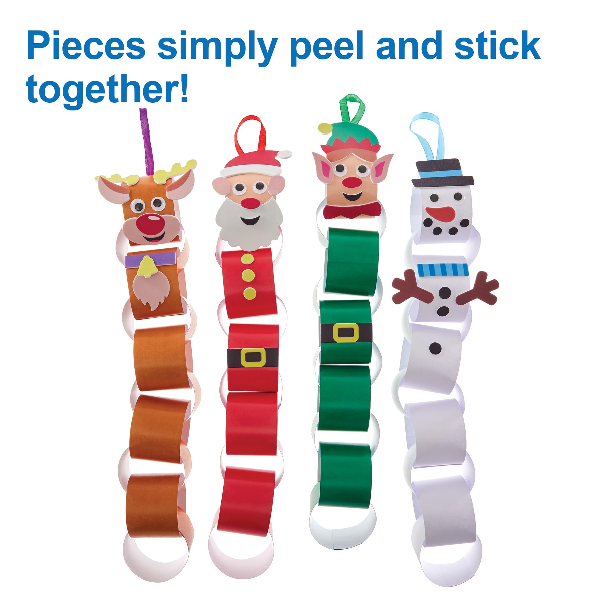 Baker Ross FN344 Christmas Characters Paper Chain Craft Kits - Pack of 4 (Santa, Reindeer, Snowman, Elf) 3