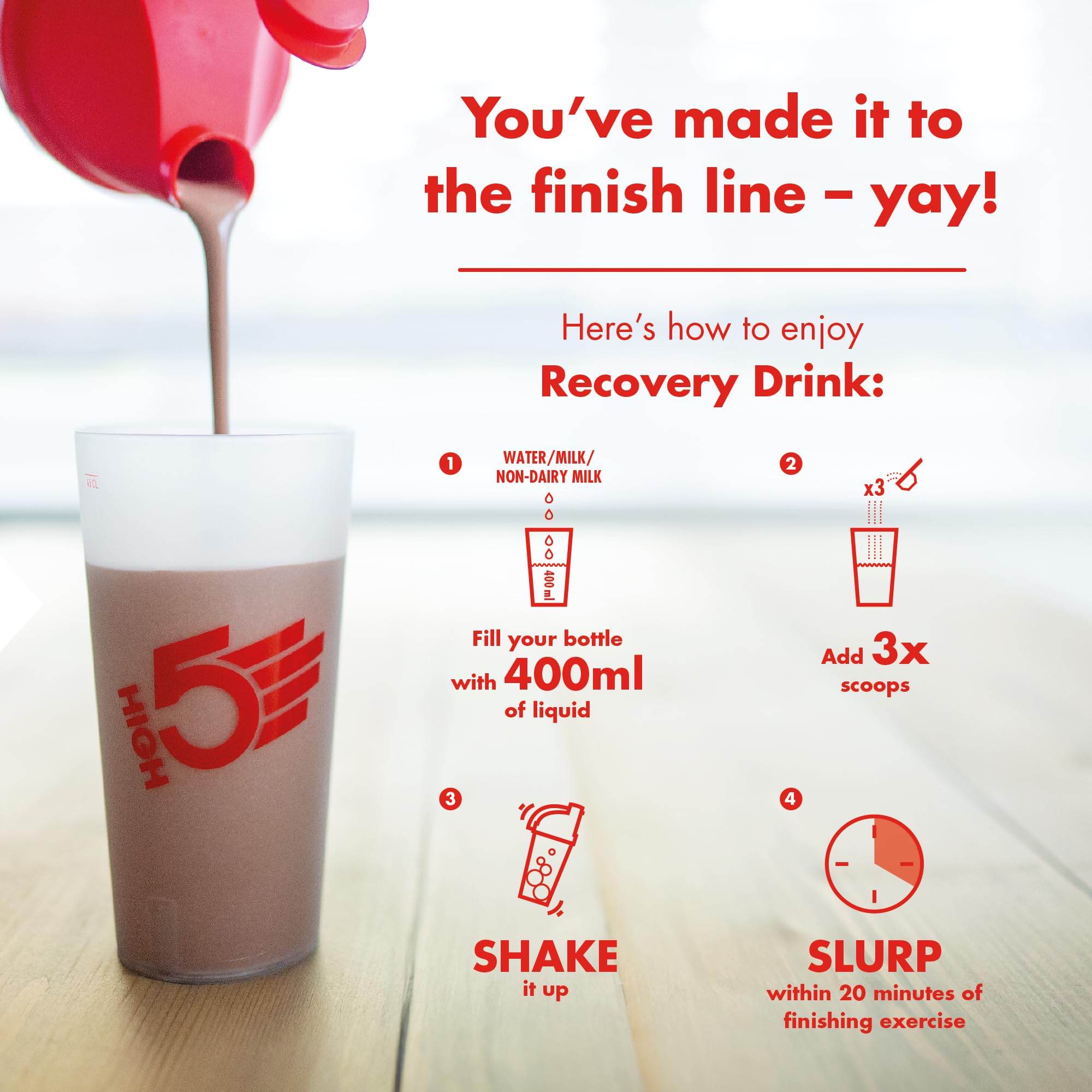 HIGH5 Recovery Drink | Whey Protein Isolate | Promotes Recovery | Berry Flavor, 1kg 4