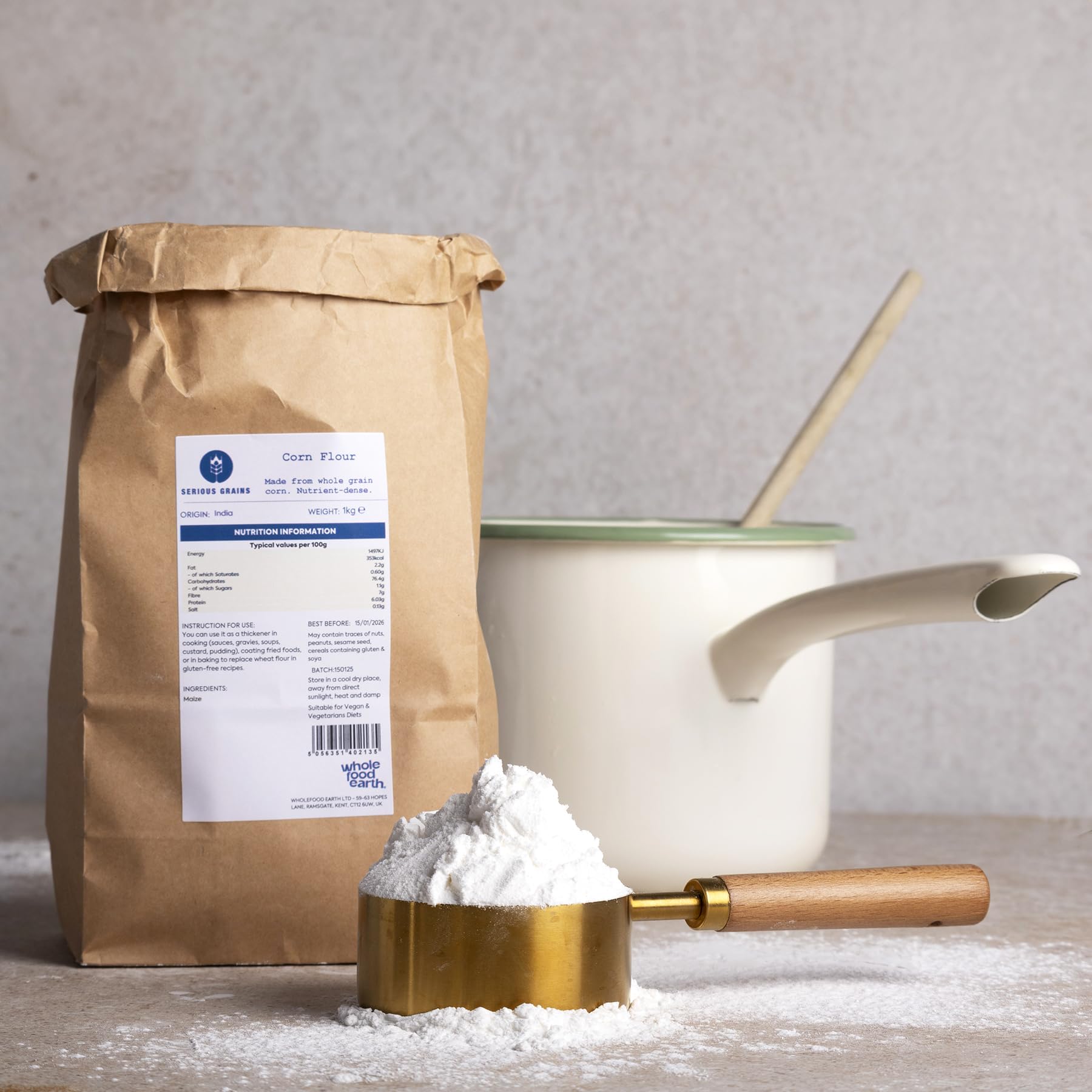 Wholefood Earth Serious Grains Corn Flour - 1kg