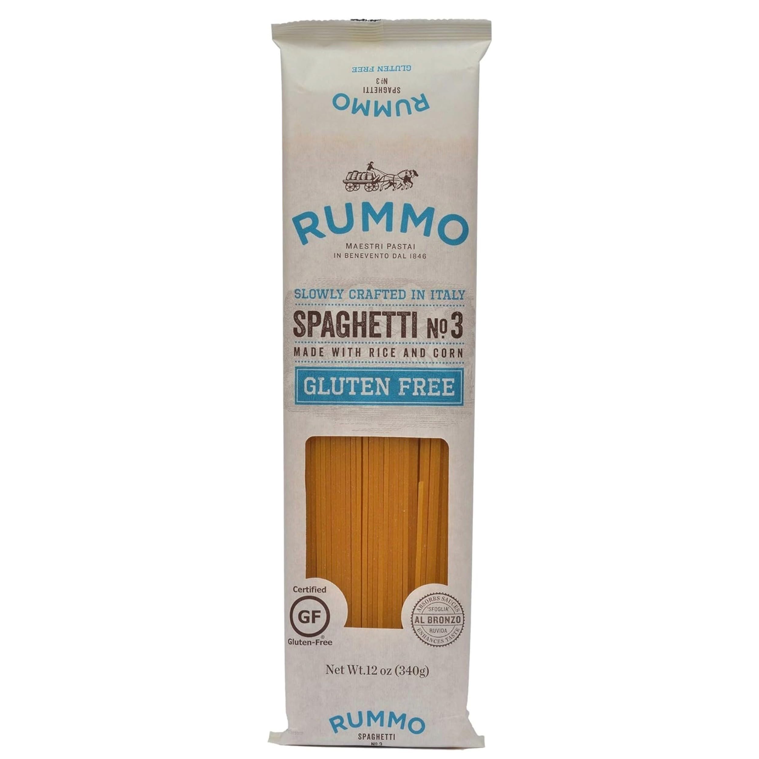 Rummo Gluten Free Spaghetti Pasta No. 3 - 340g Pack of 1 | Made in Italy