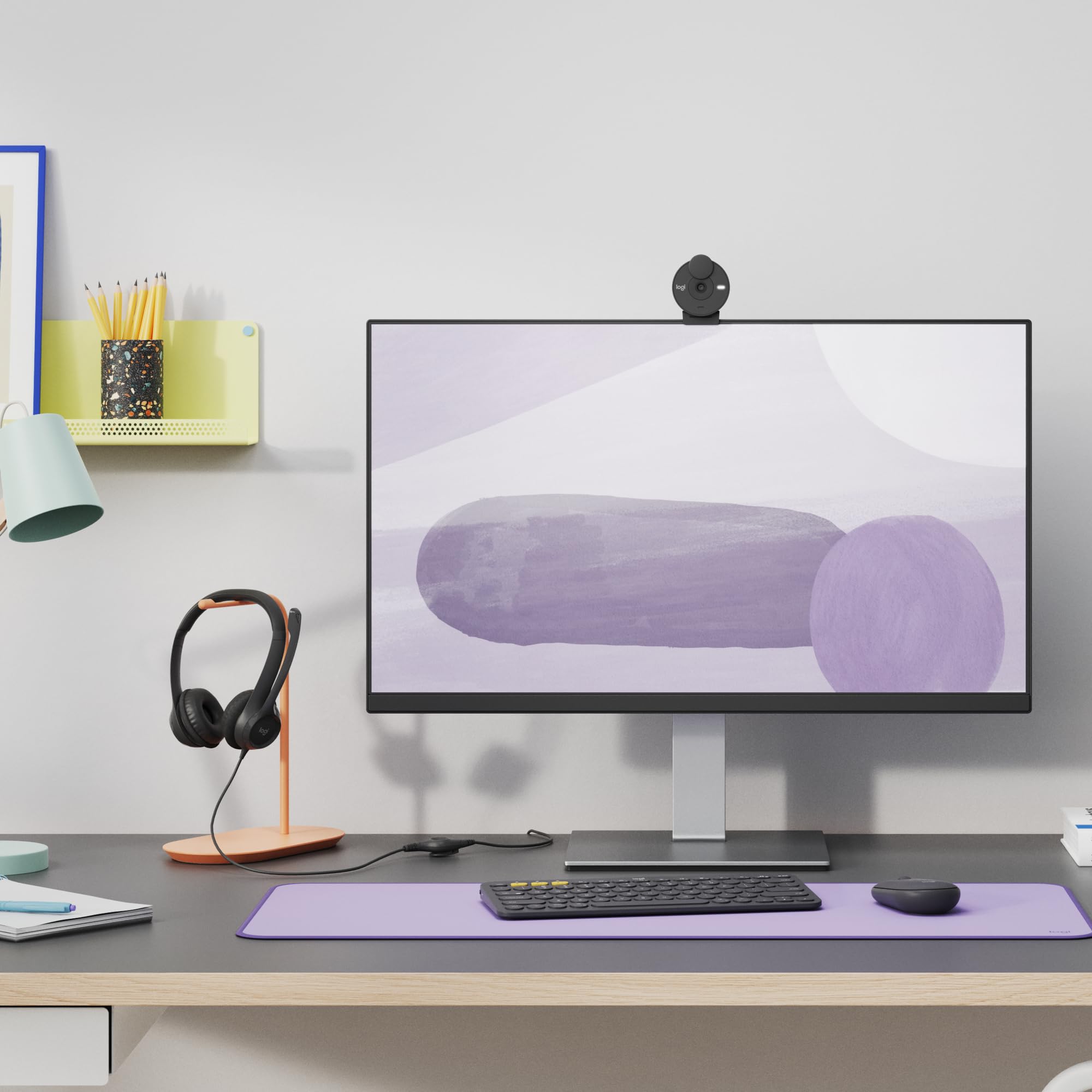 Logitech Studio Series Multifunctional Large Desk Pad - Spill-Resistant, Anti-Fray, Lilac | 70 x 30 cm 5