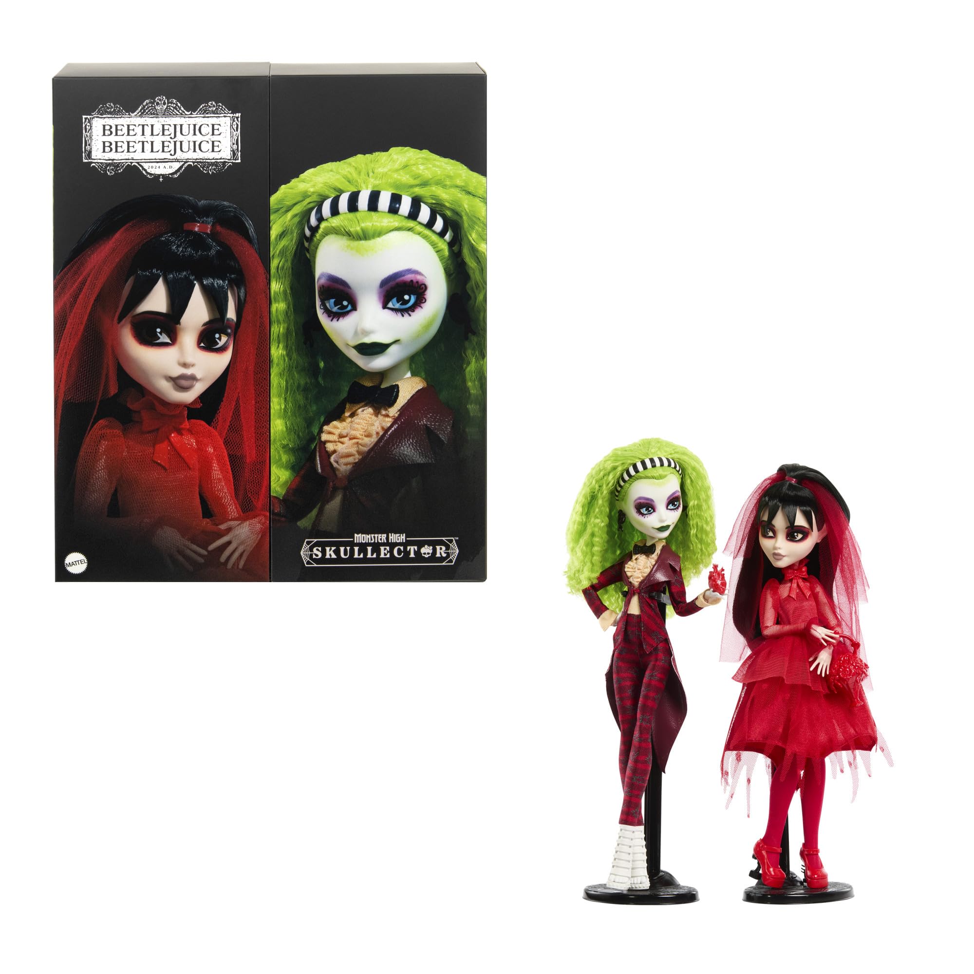 Monster High Skullector Beetlejuice Beetlejuice Doll 2-Pack - Collectible Betelgeuse & Lydia Set for Ages 6+ 1