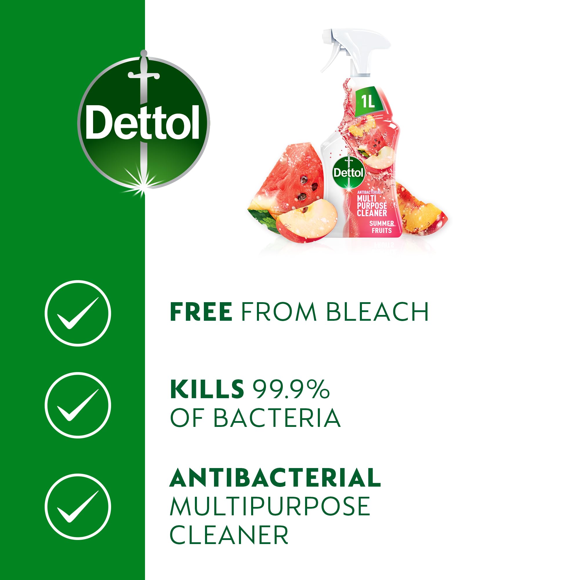 Dettol Antibacterial Cleaning Spray Summer Fruits - Kills 99.9% Bacteria | 1L Liquid 3