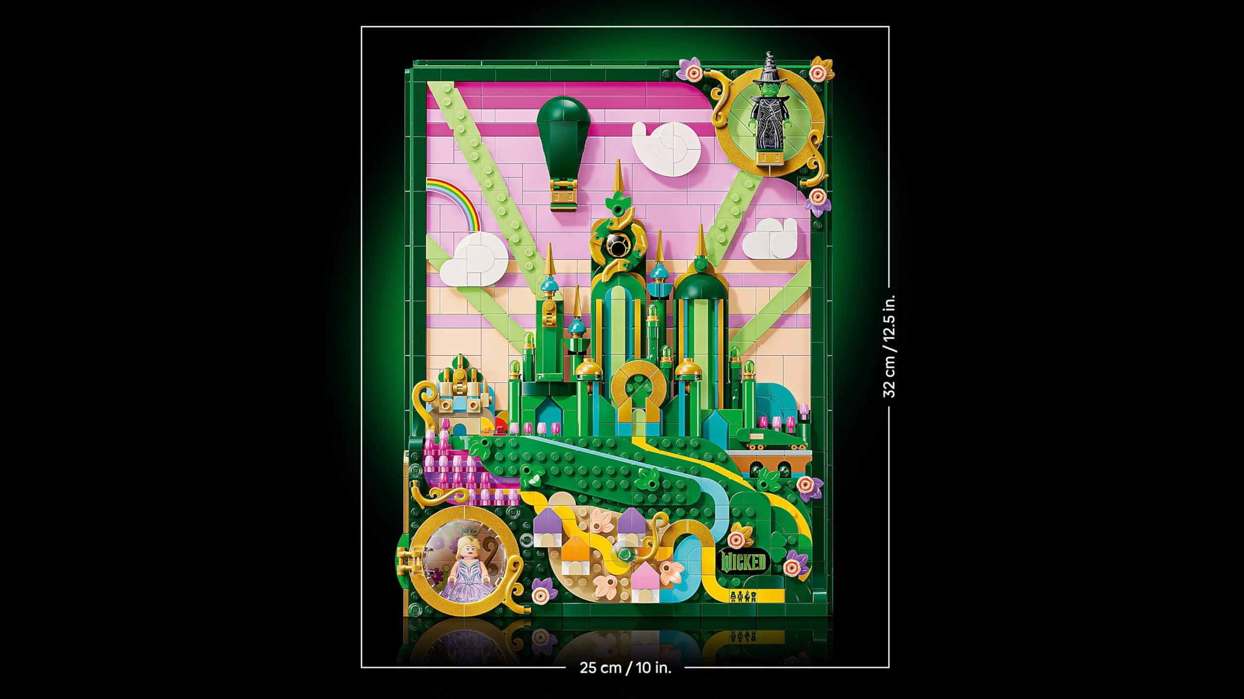 LEGO Wicked Emerald City Wall Art - 3D Building Set for Adults | 1,518 Pieces | Model 75685 7