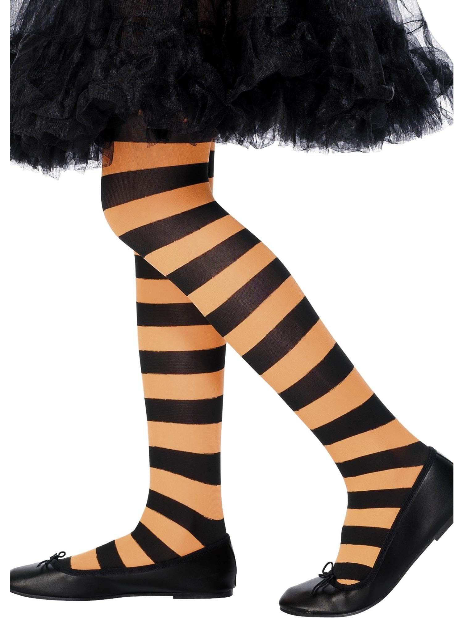 Smiffys Orange & Black Tights - Kids Age 6-12 2