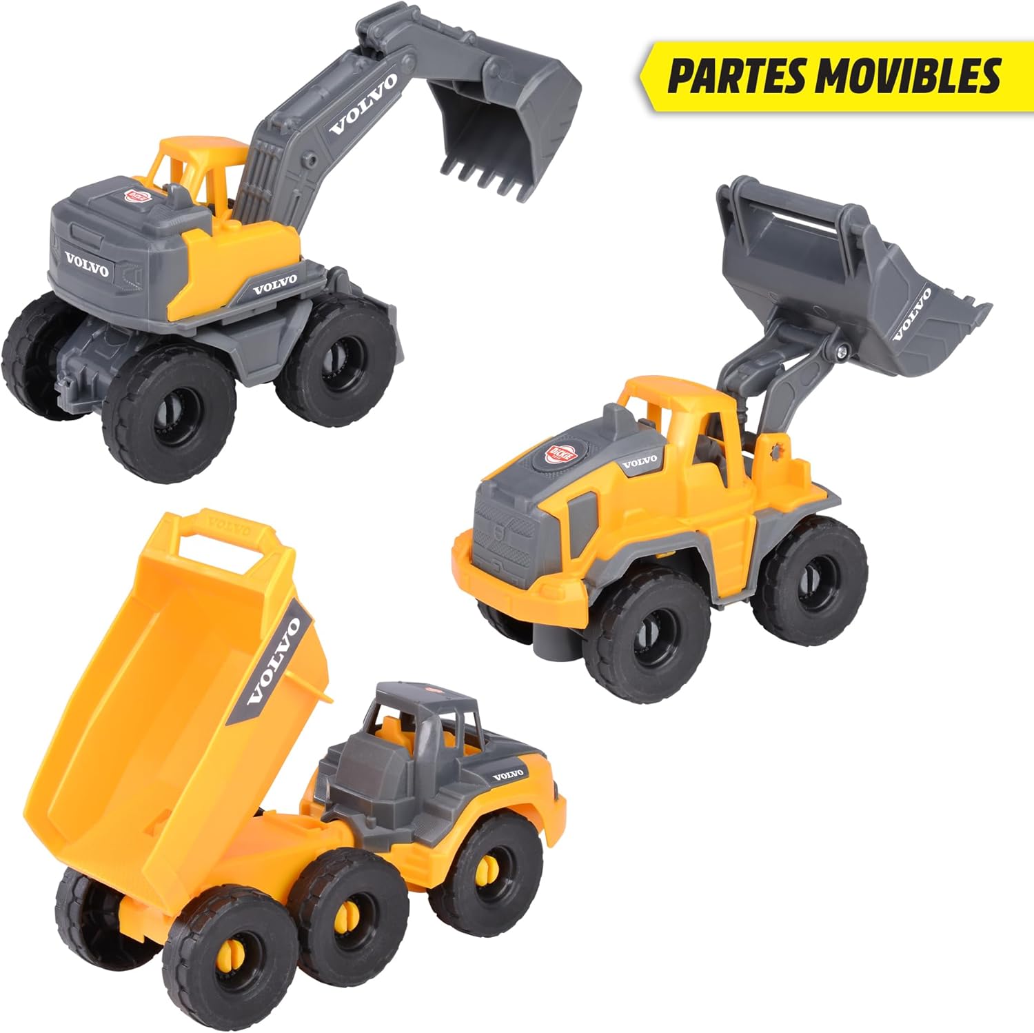 Dickie Toys Volvo Construction Site Vehicles Set - 3-Piece Playset for Kids 3+ 2