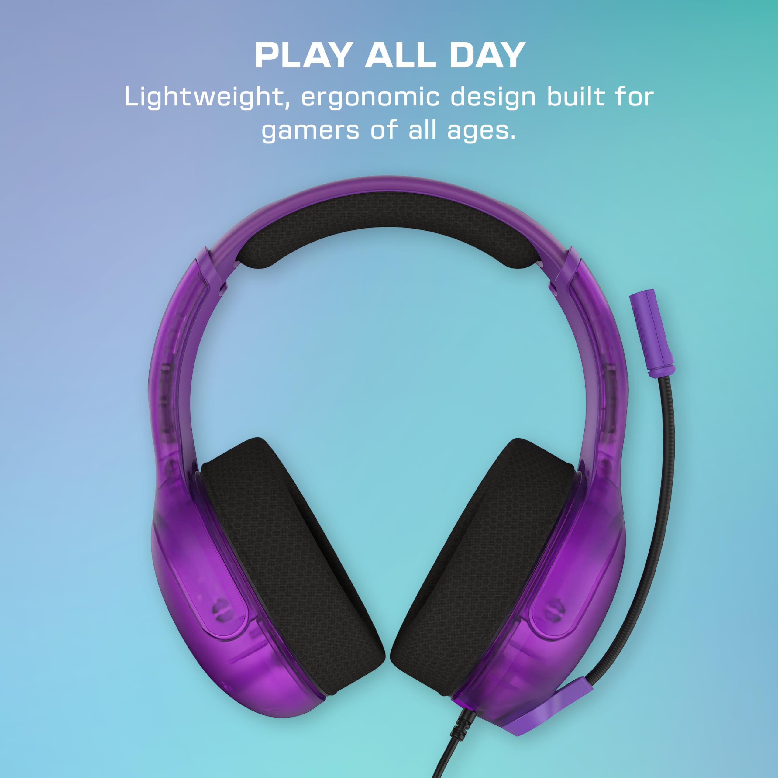 Turtle Beach Airlite Fit Wired Gaming Headset - Ghost Purple | Nintendo Licensed | Lightweight 3