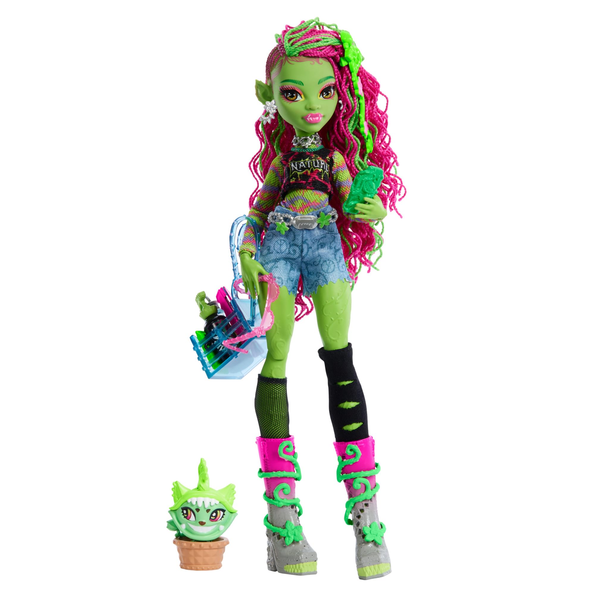 Monster High Venus McFlytrap Doll - Plant Monster with Chewlian Pet & Accessories, Ages 4-10 1