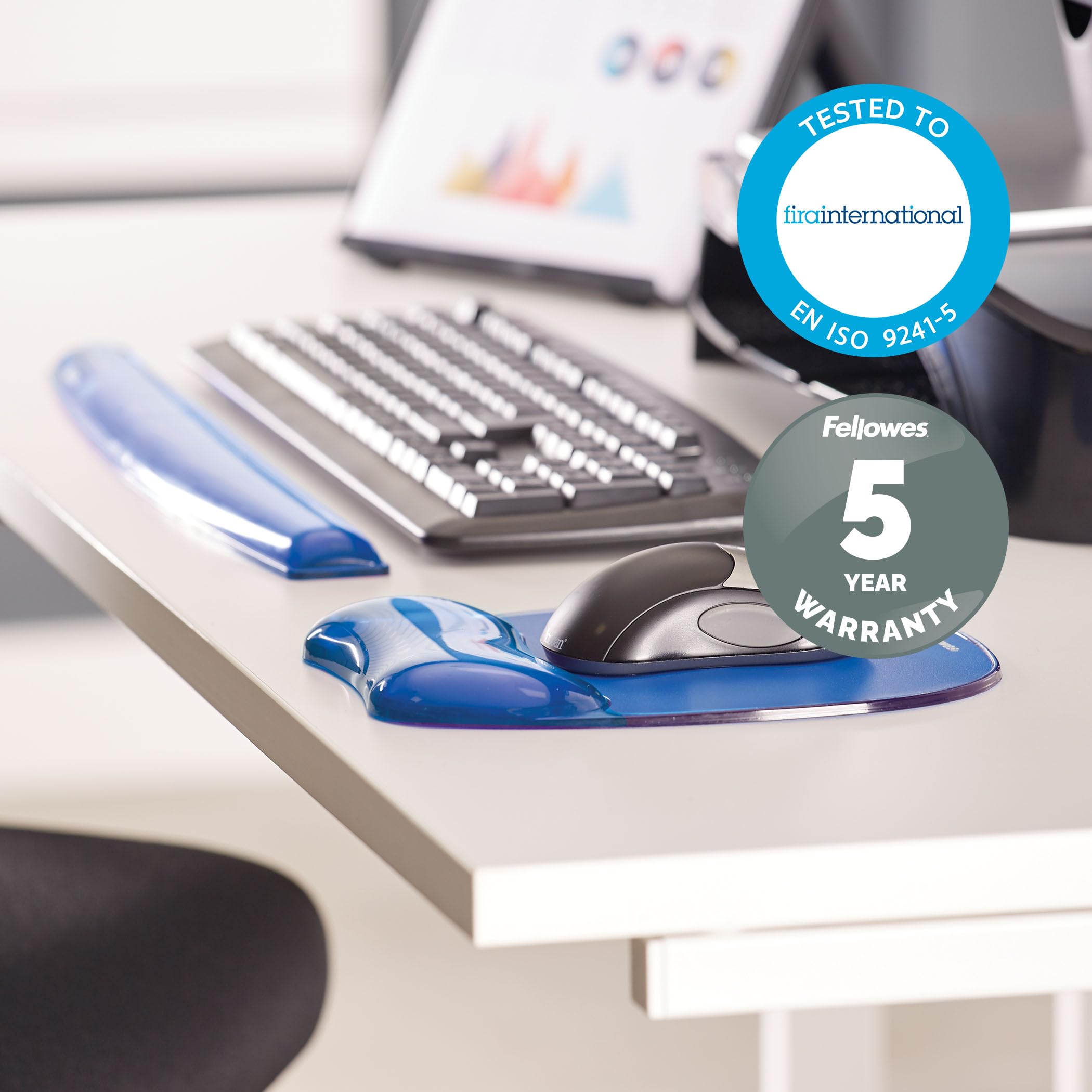 Fellowes Crystals Gel Mouse Pad with Wrist Support | Stain Resistant | Non-Skid Rubber Backing 5