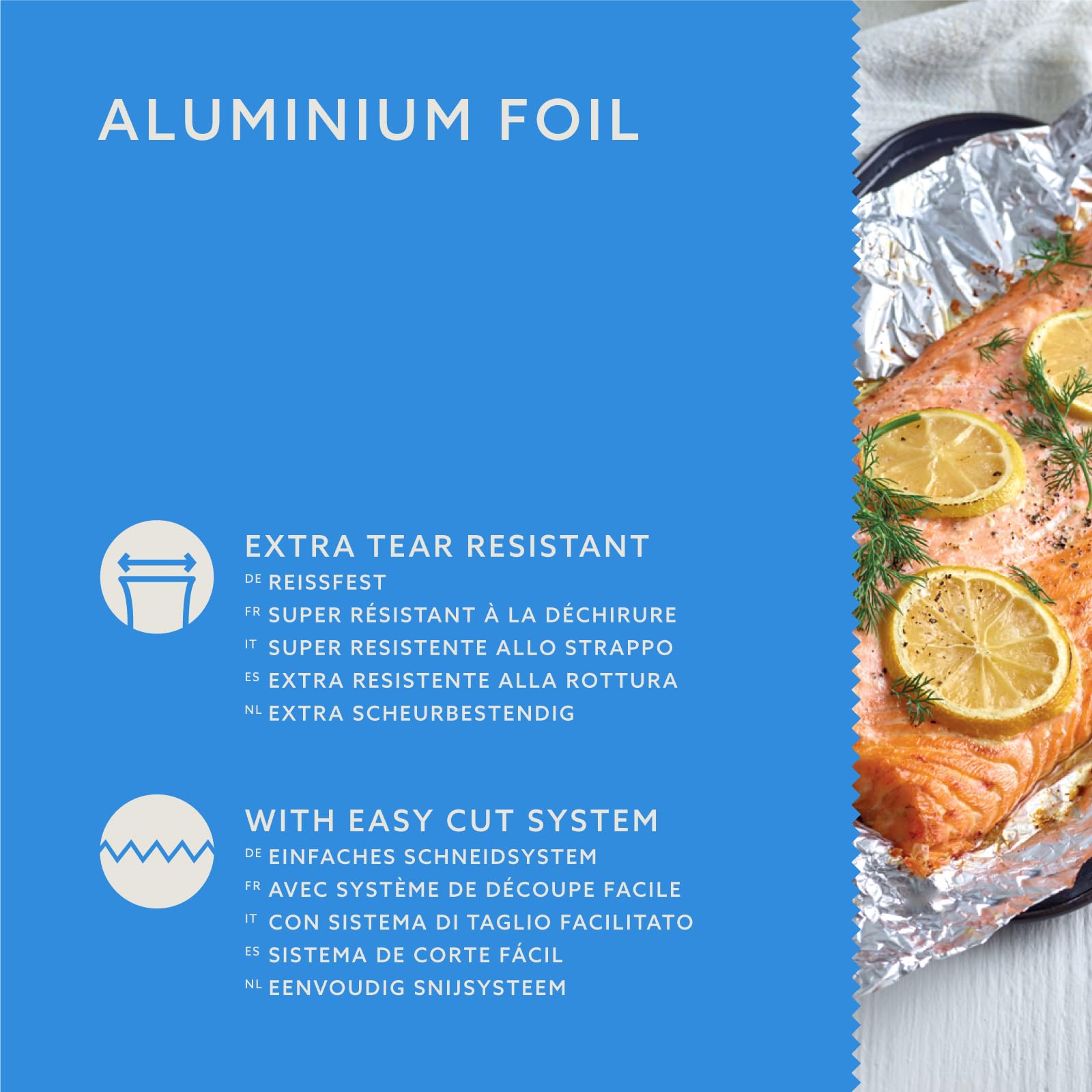by Amazon Aluminium Foil Roll, 30m x 29cm, Recyclable, Easy-Cut System for Cooking, Baking, Freezing 3